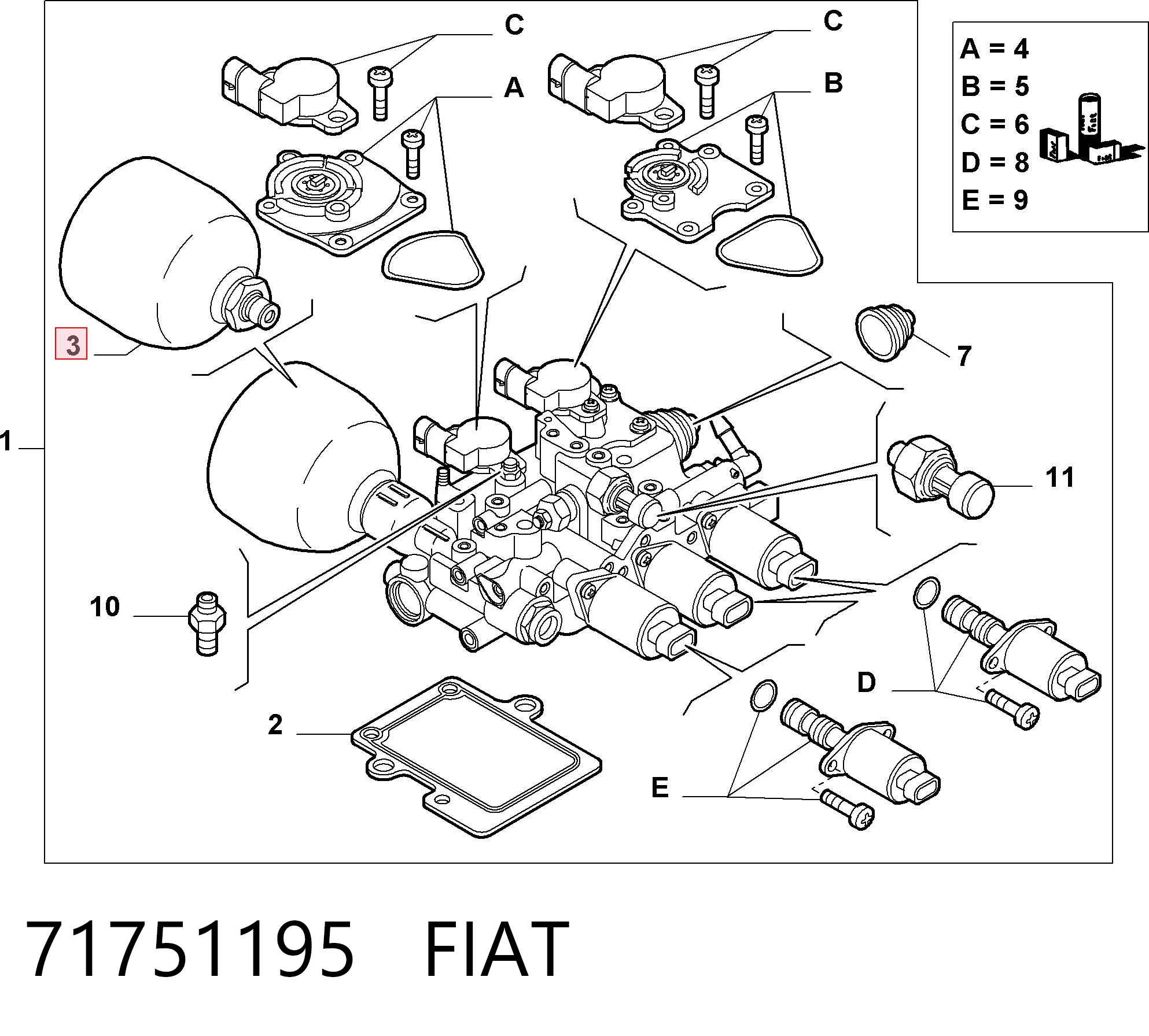 71751195 Fiat/Alfa/Lancia Acumulador hidráulico da transmissão automática