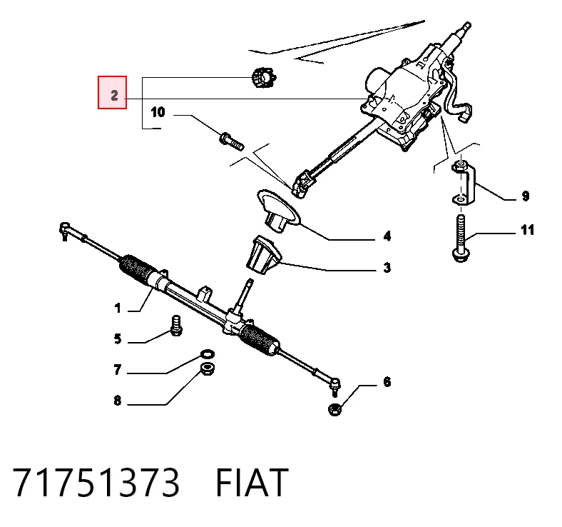  Coluna da direção Fiat Bravo II hatchback (198) (2007 - 2014) II