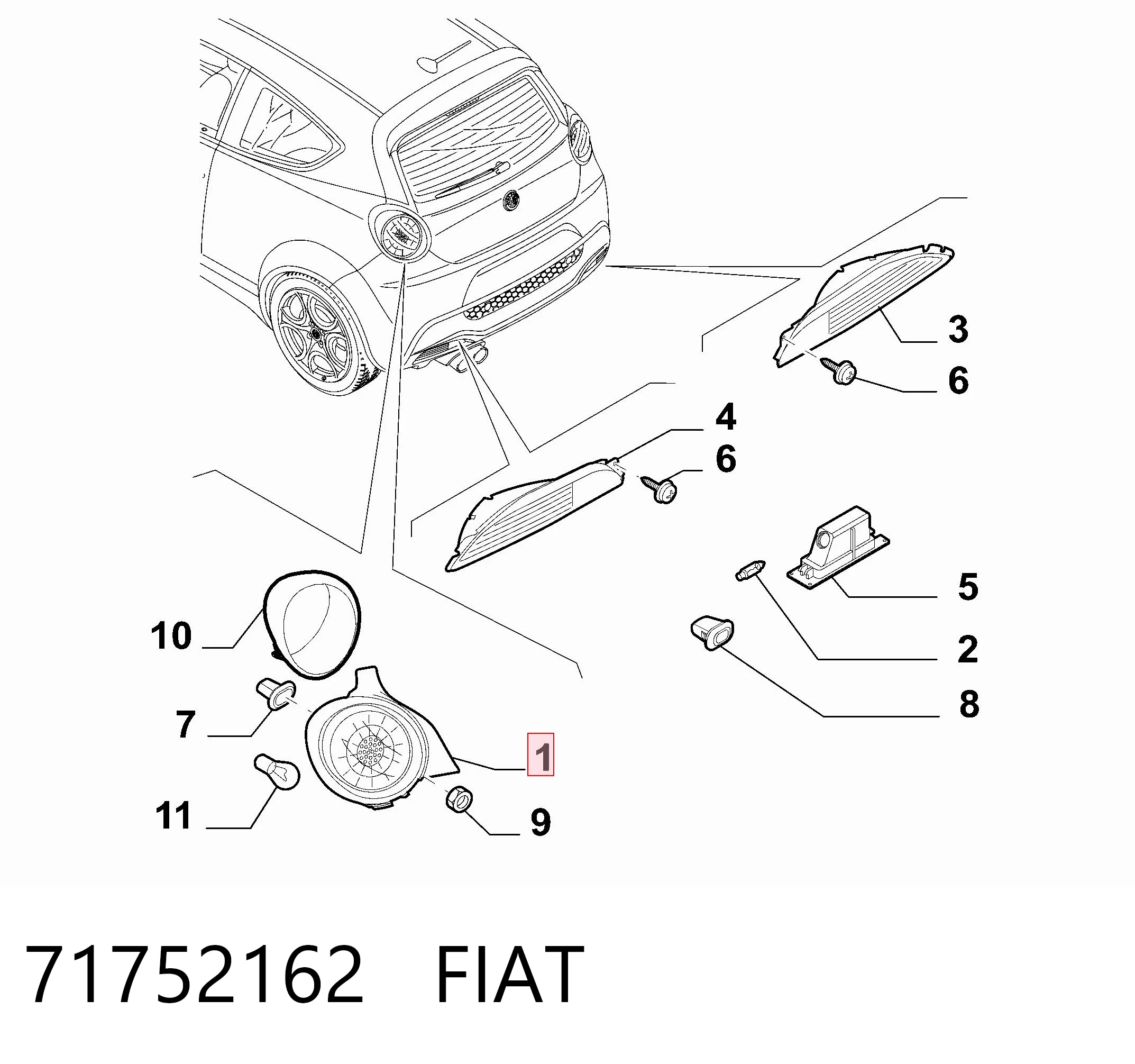 Lanterna traseira direita para Alfa Romeo Mito  955