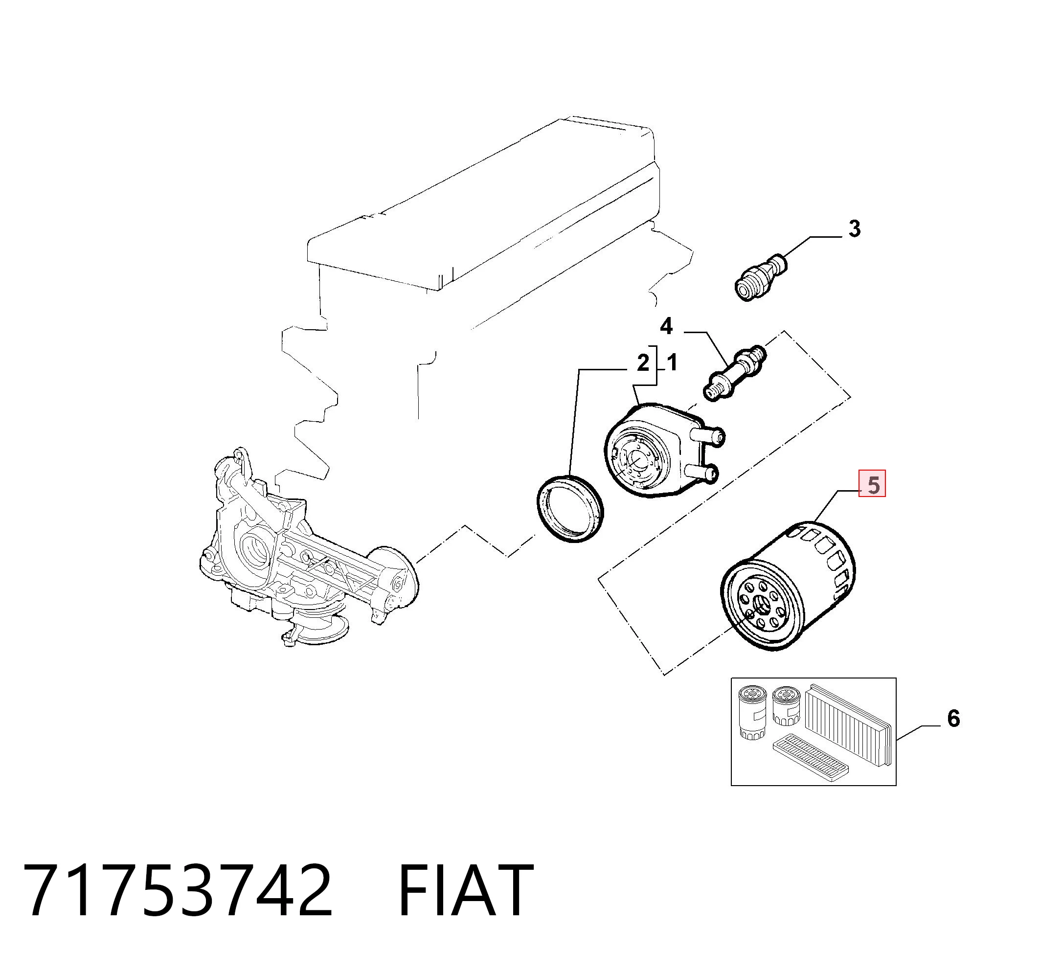 71753742 Fiat/Alfa/Lancia Filtro de óleo