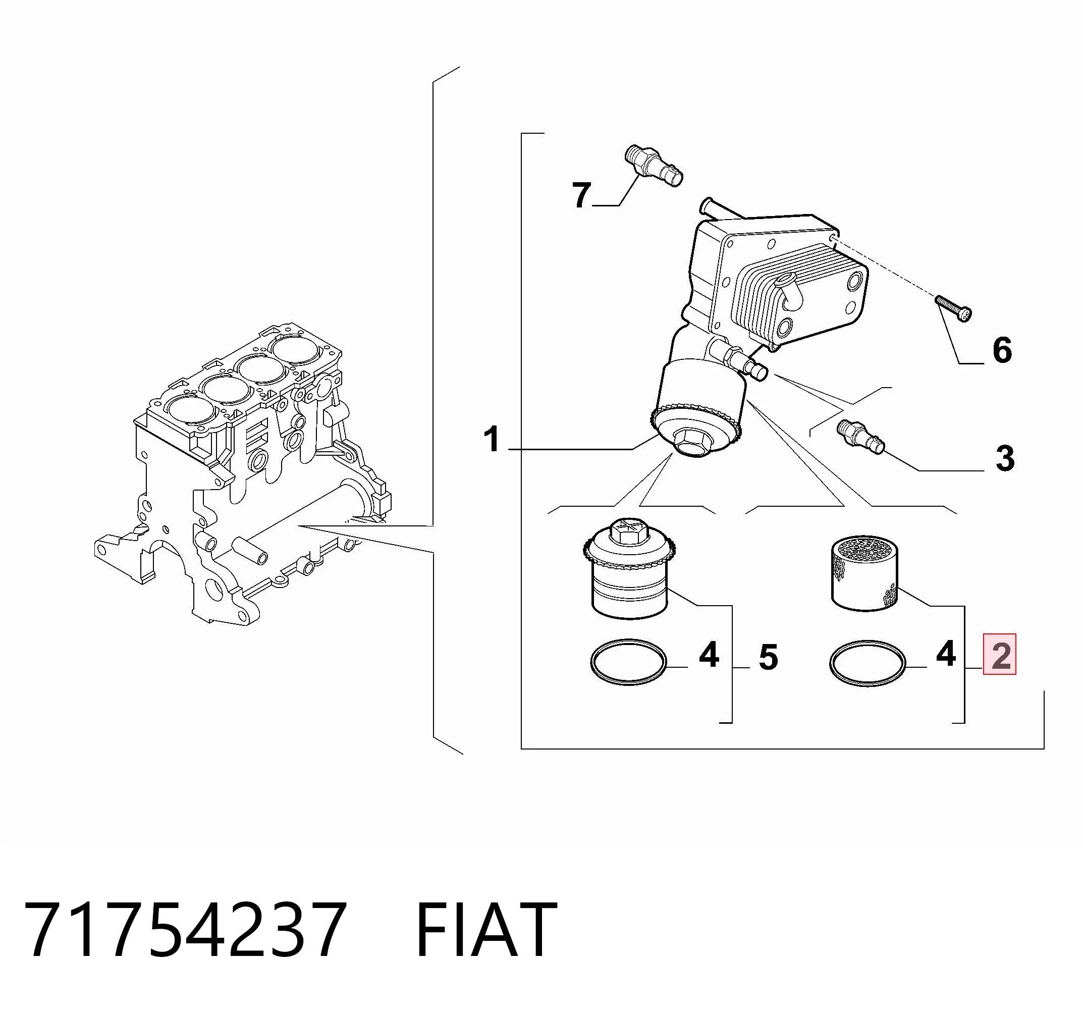 71754237 Fiat/Alfa/Lancia Filtro de óleo