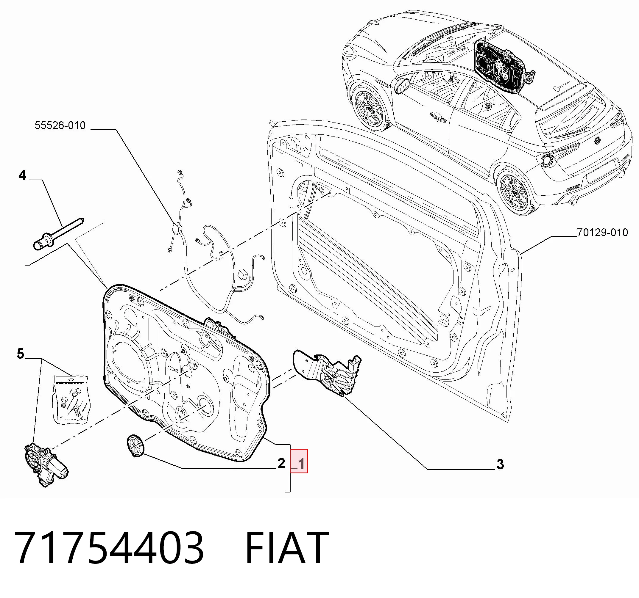 Mecanismo de acionamento de vidro da porta dianteira direita Alfa Romeo Giulietta  940 ao melhor preço