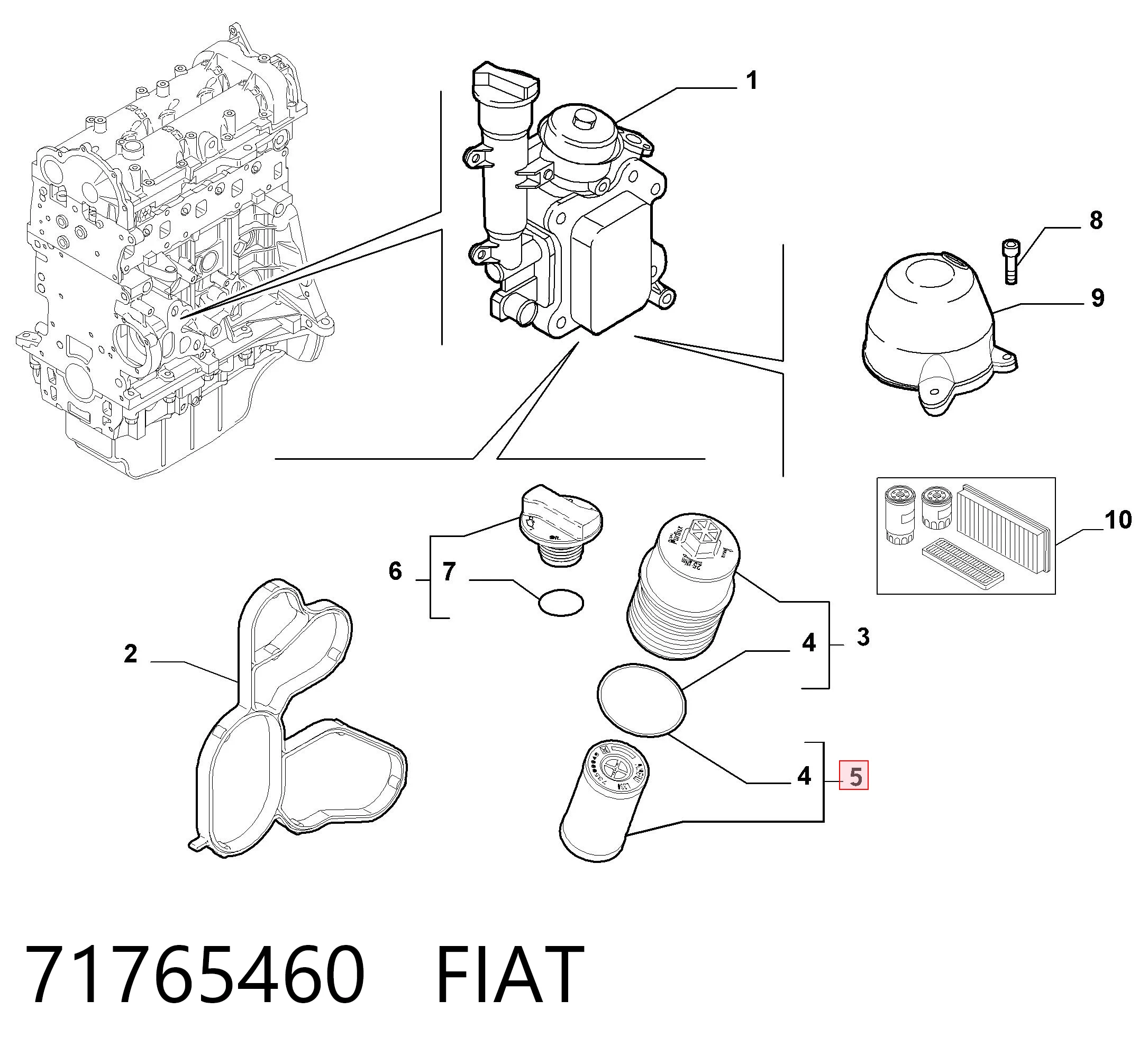 71765460 Fiat/Alfa/Lancia Filtro de óleo