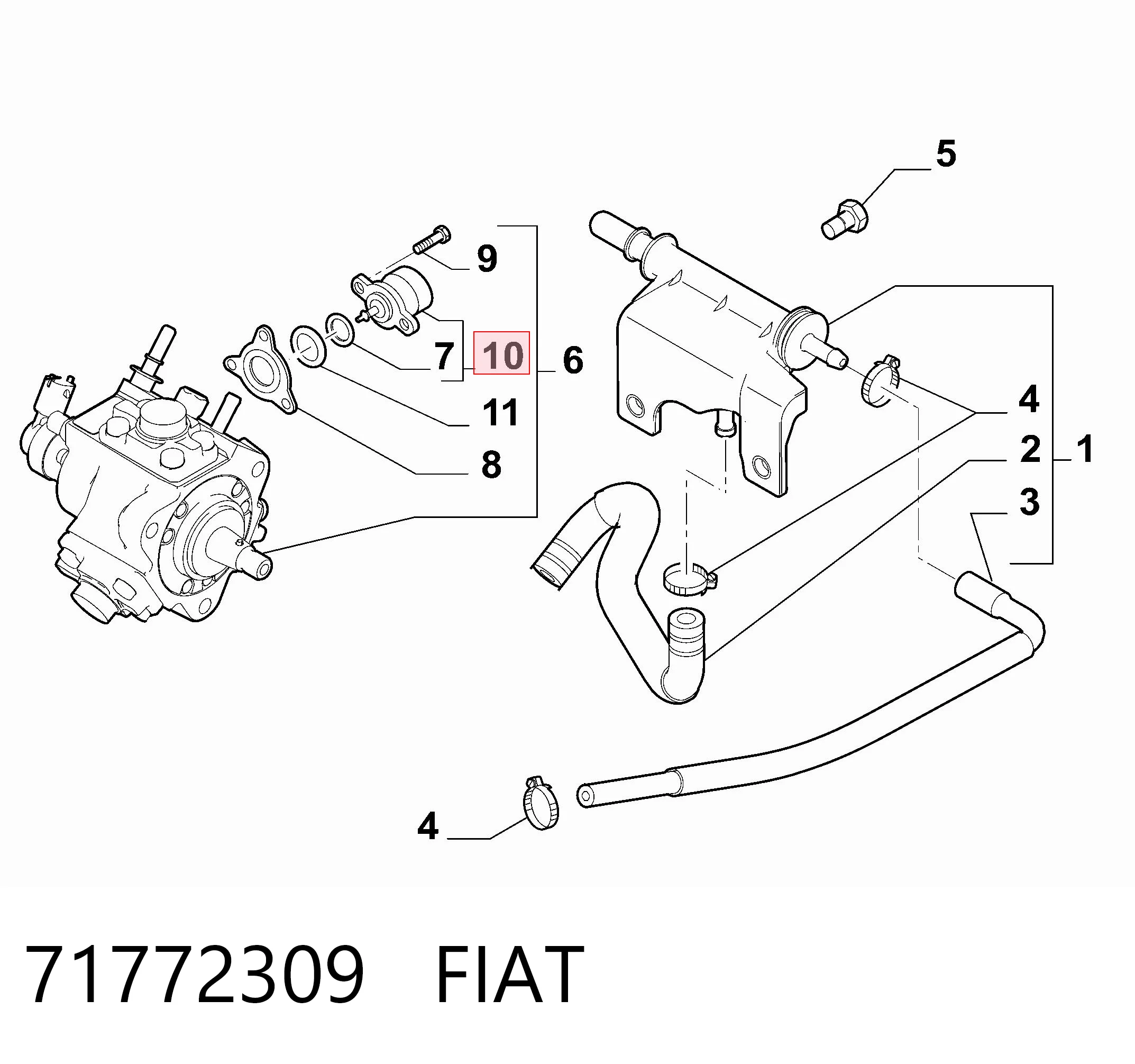 95515918 General Motors Válvula de regulação de pressão (válvula de redução da Bomba de Combustível de Pressão Alta) Common-Rail-System
