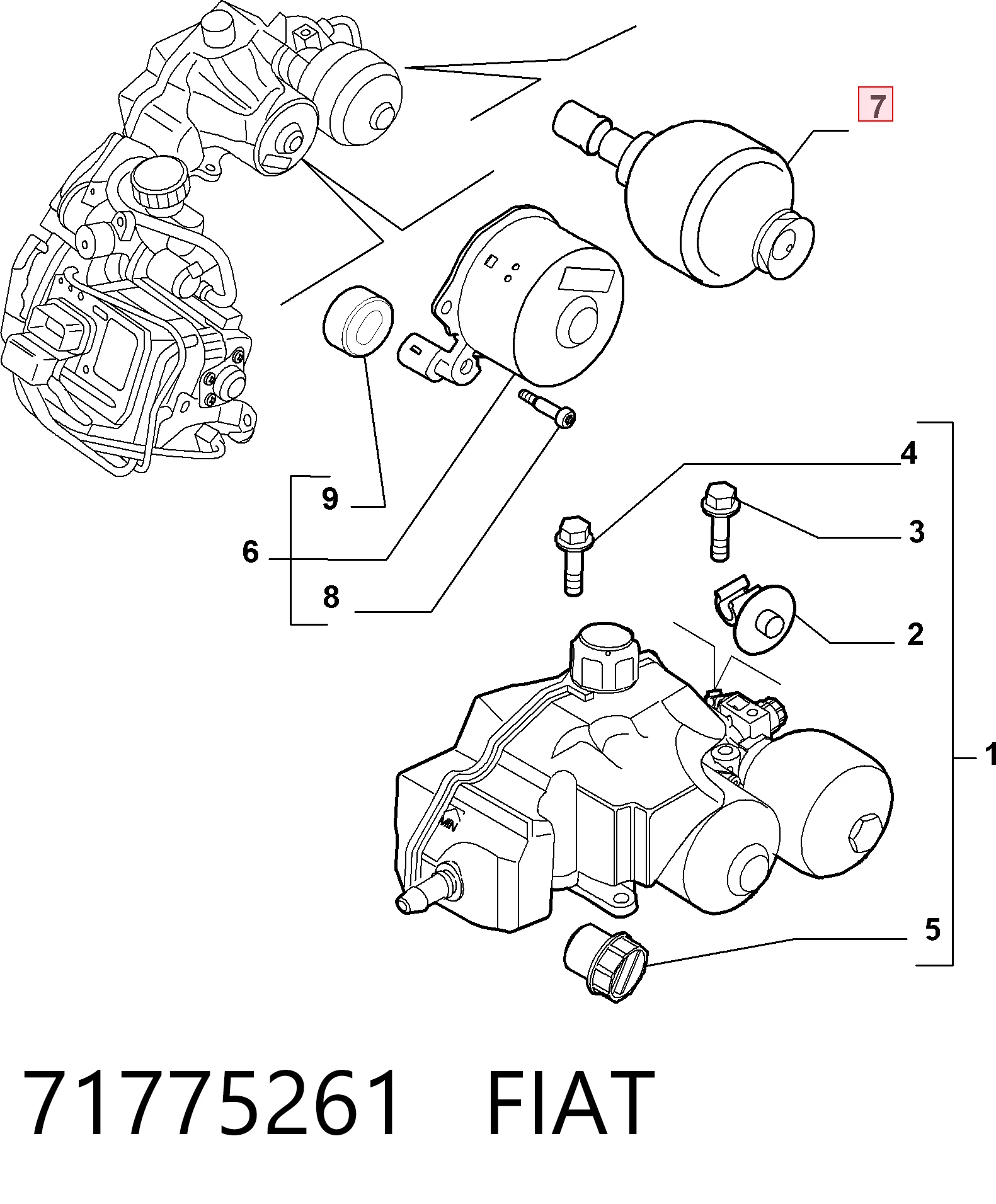 71775261 Fiat/Alfa/Lancia Acumulador hidráulico da transmissão automática