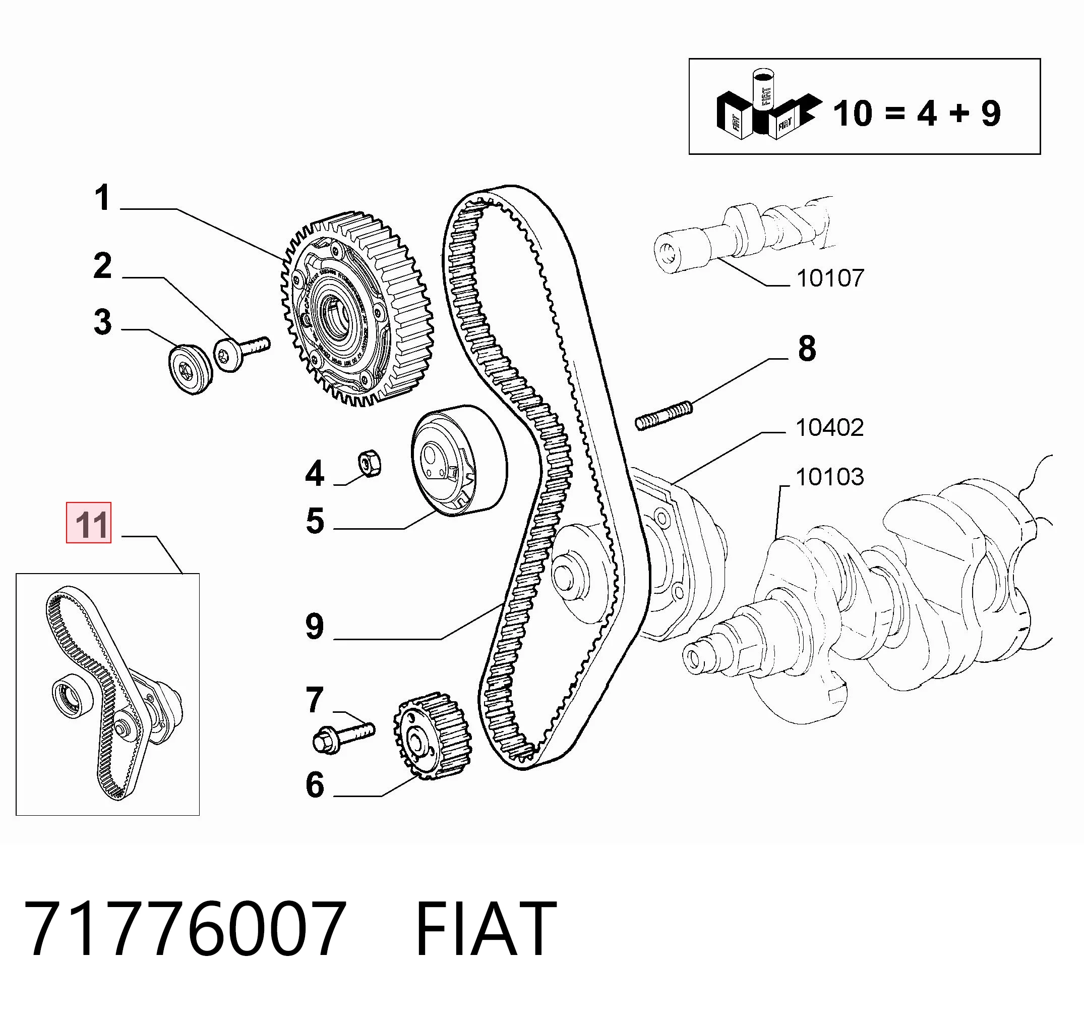Correia do mecanismo de distribuição de gás, kit Fiat 500  312 ao melhor preço