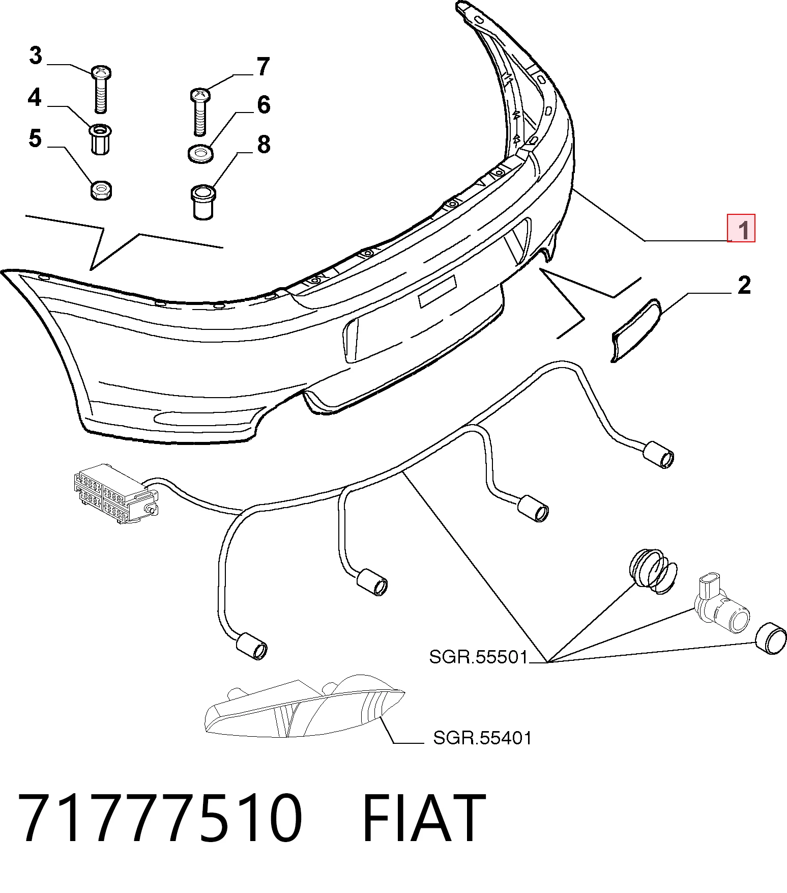 Pára-choque traseiro para Alfa Romeo GT  937