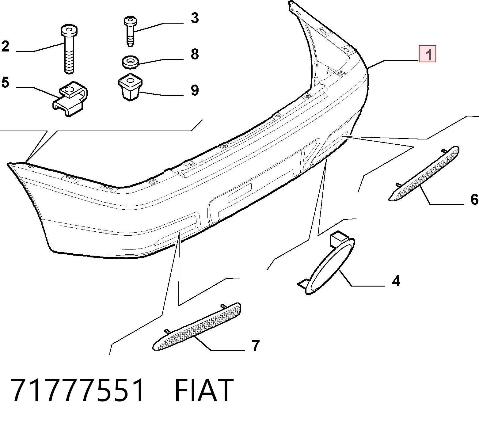 Pára-choque traseiro para Alfa Romeo 156 Sportwagon 932