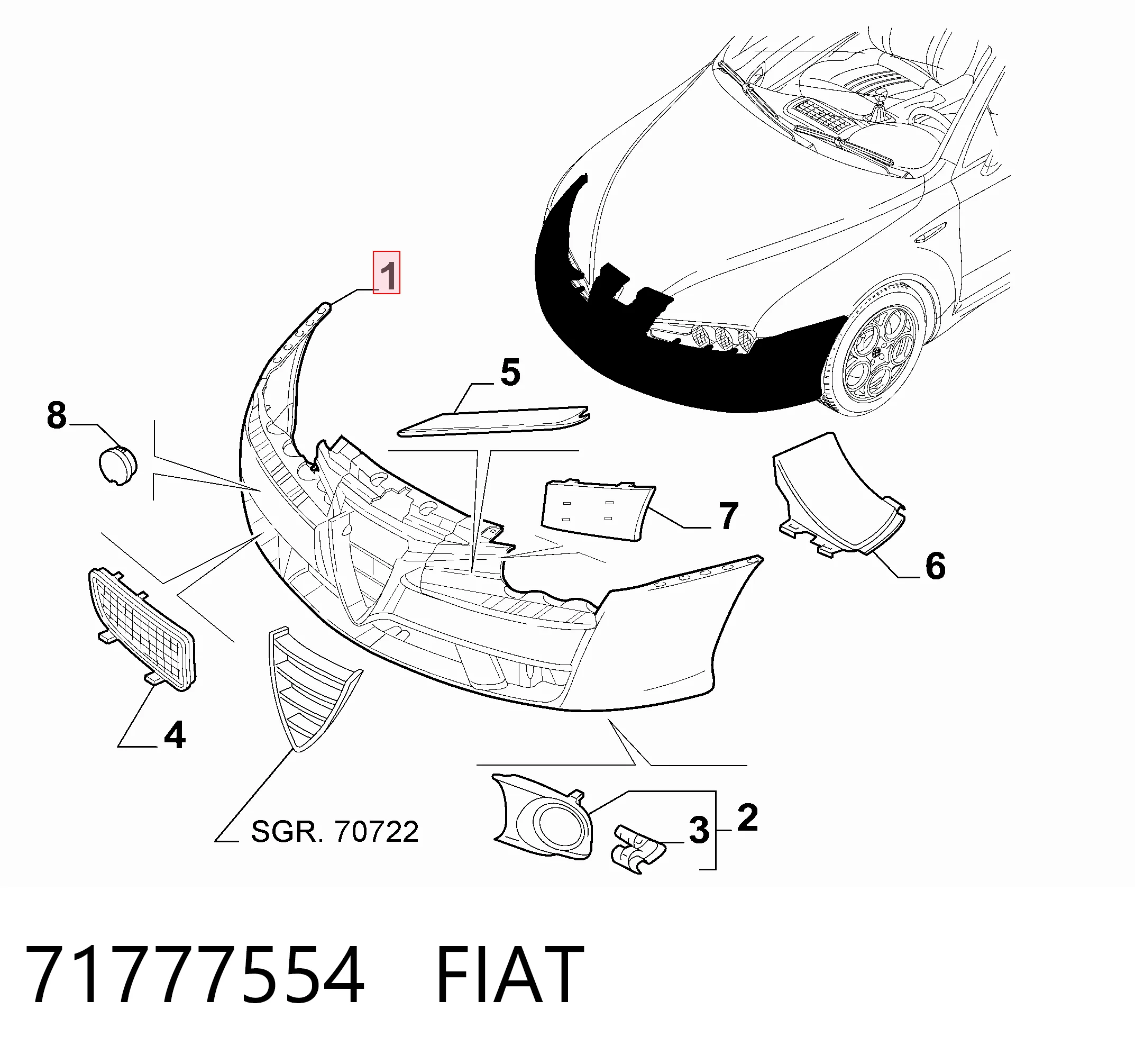 Pára-choque dianteiro para Alfa Romeo 159  939