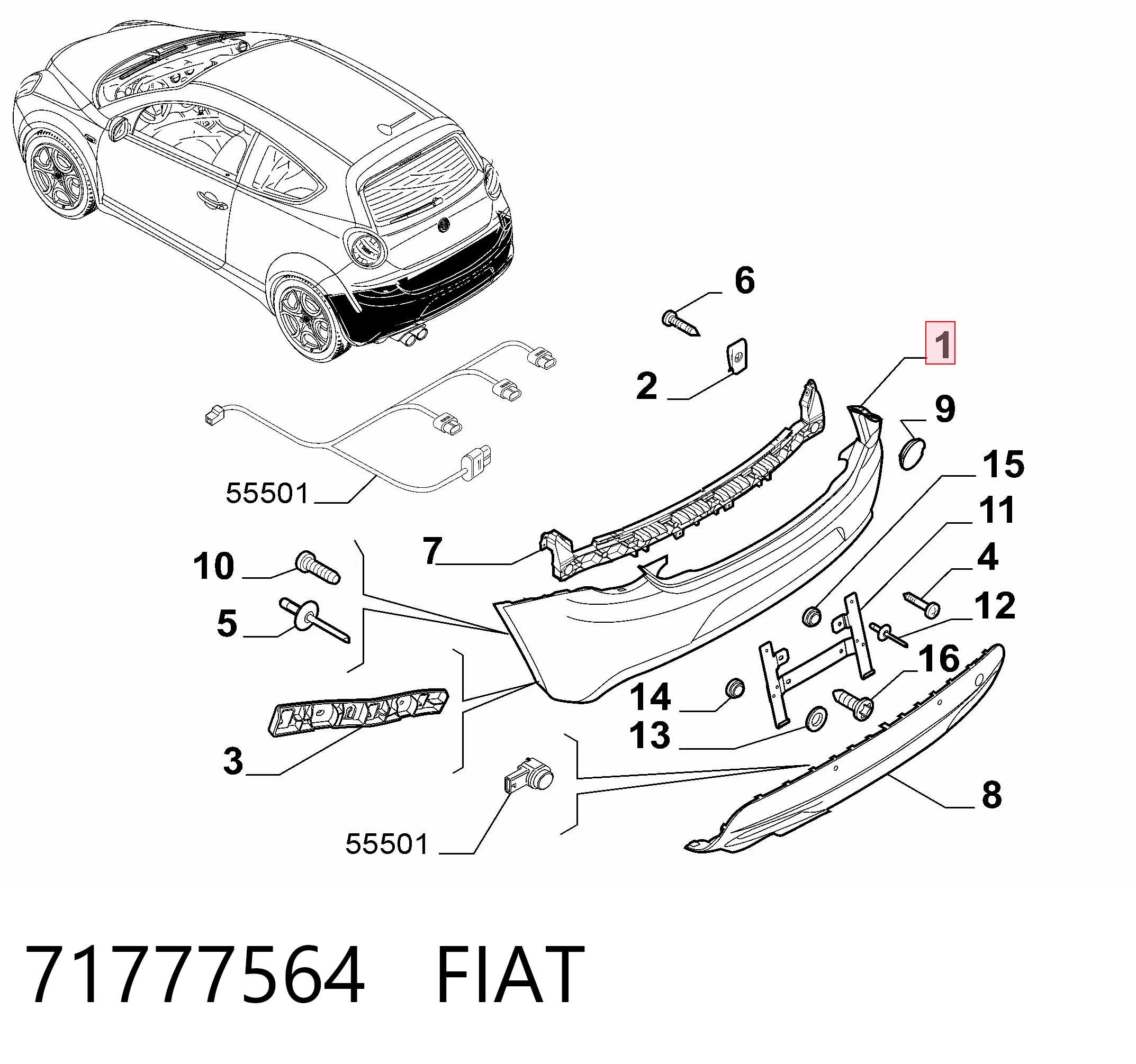 Pára-choque traseiro Alfa Romeo Mito  955