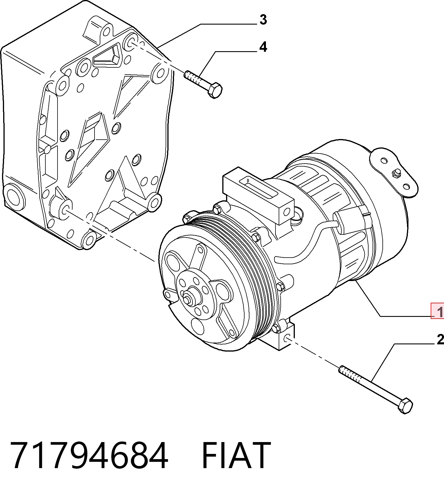 71794684 Fiat/Alfa/Lancia Compressor de aparelho de ar condicionado
