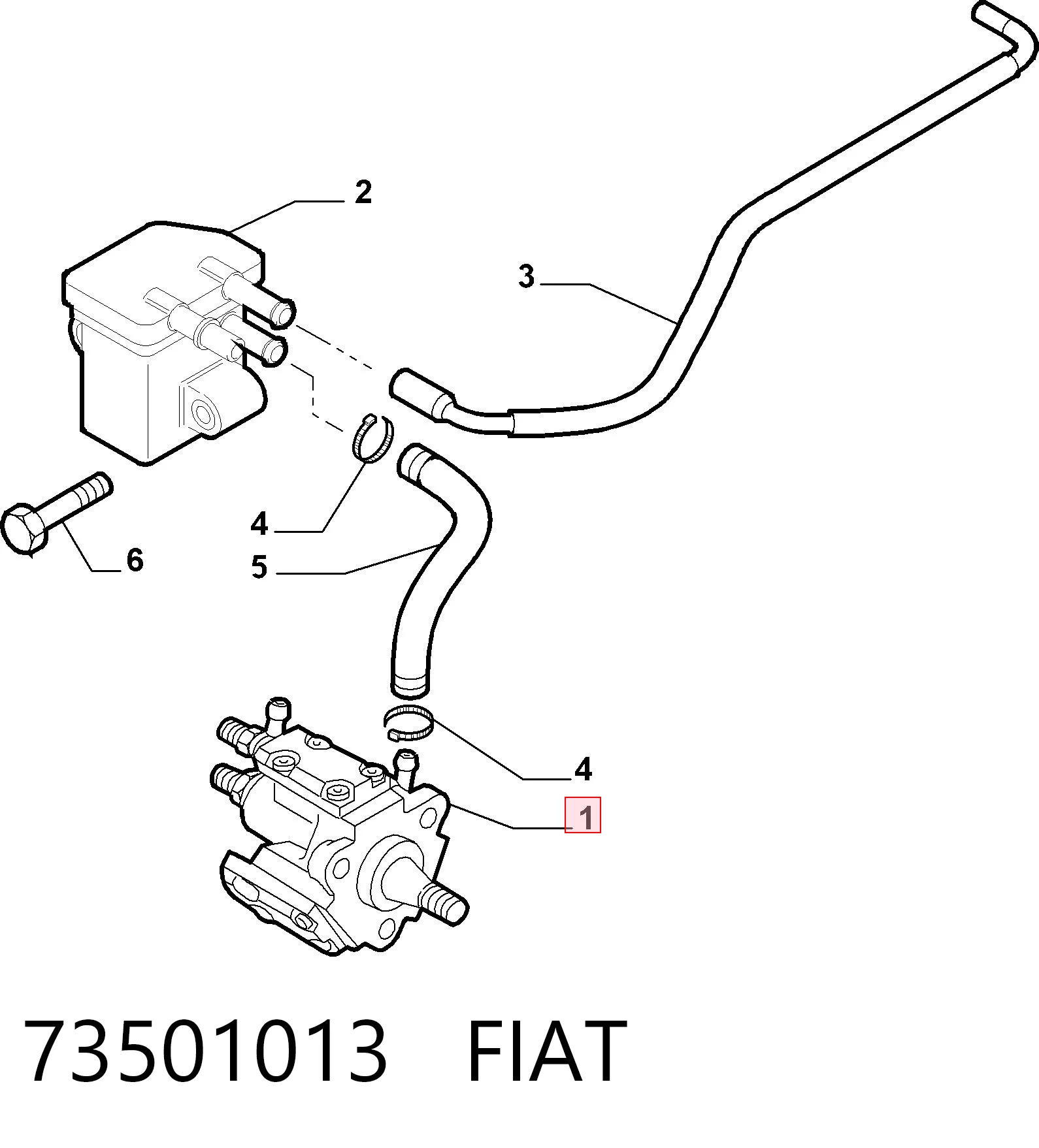 73501013 Fiat/Alfa/Lancia Bomba de combustível de pressão alta