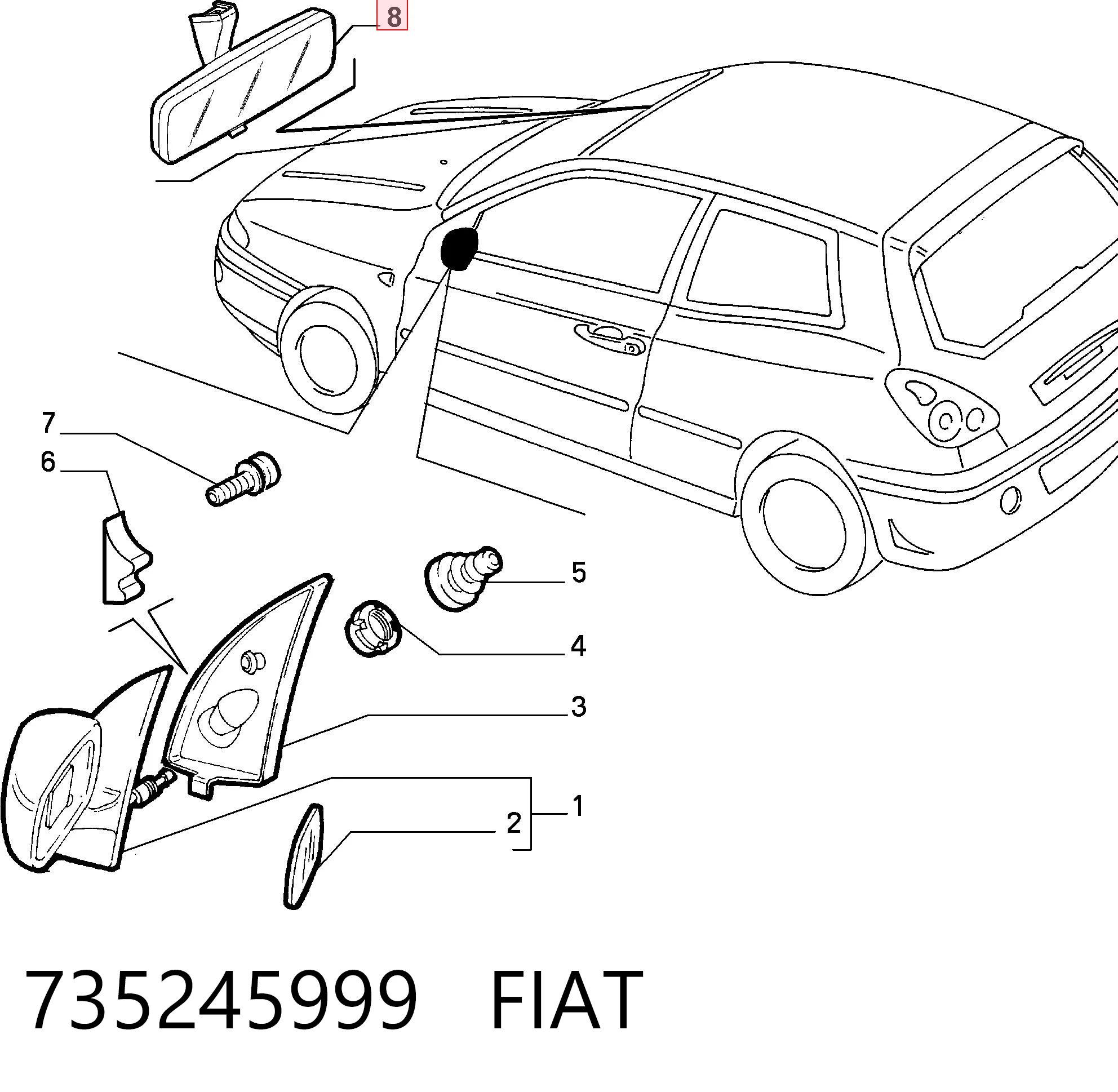 Compre Espelho de salão interno Nissan Terrano 2