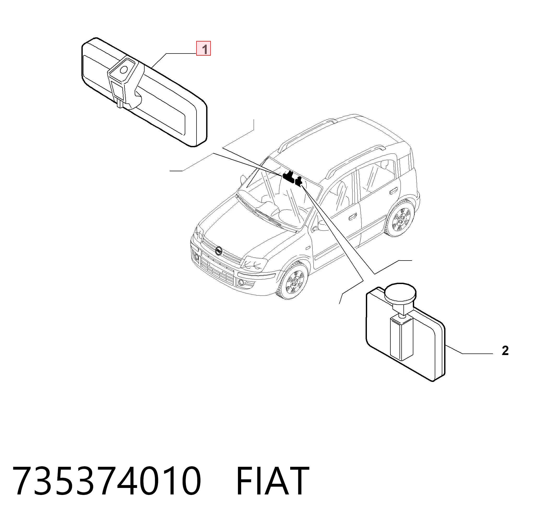 Espelho de salão interno Fiat Panda II 169A ao melhor preço