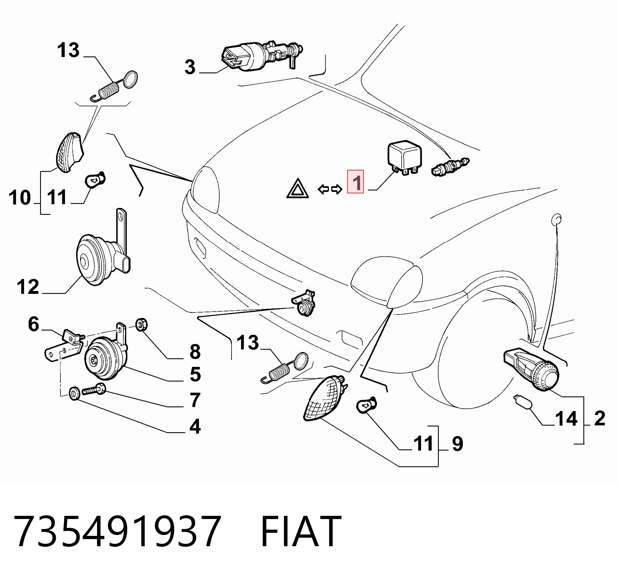Relê de pisca-pisca Volkswagen Transporter 7HB, 7HJ, 7EB, 7EJ ao melhor preço