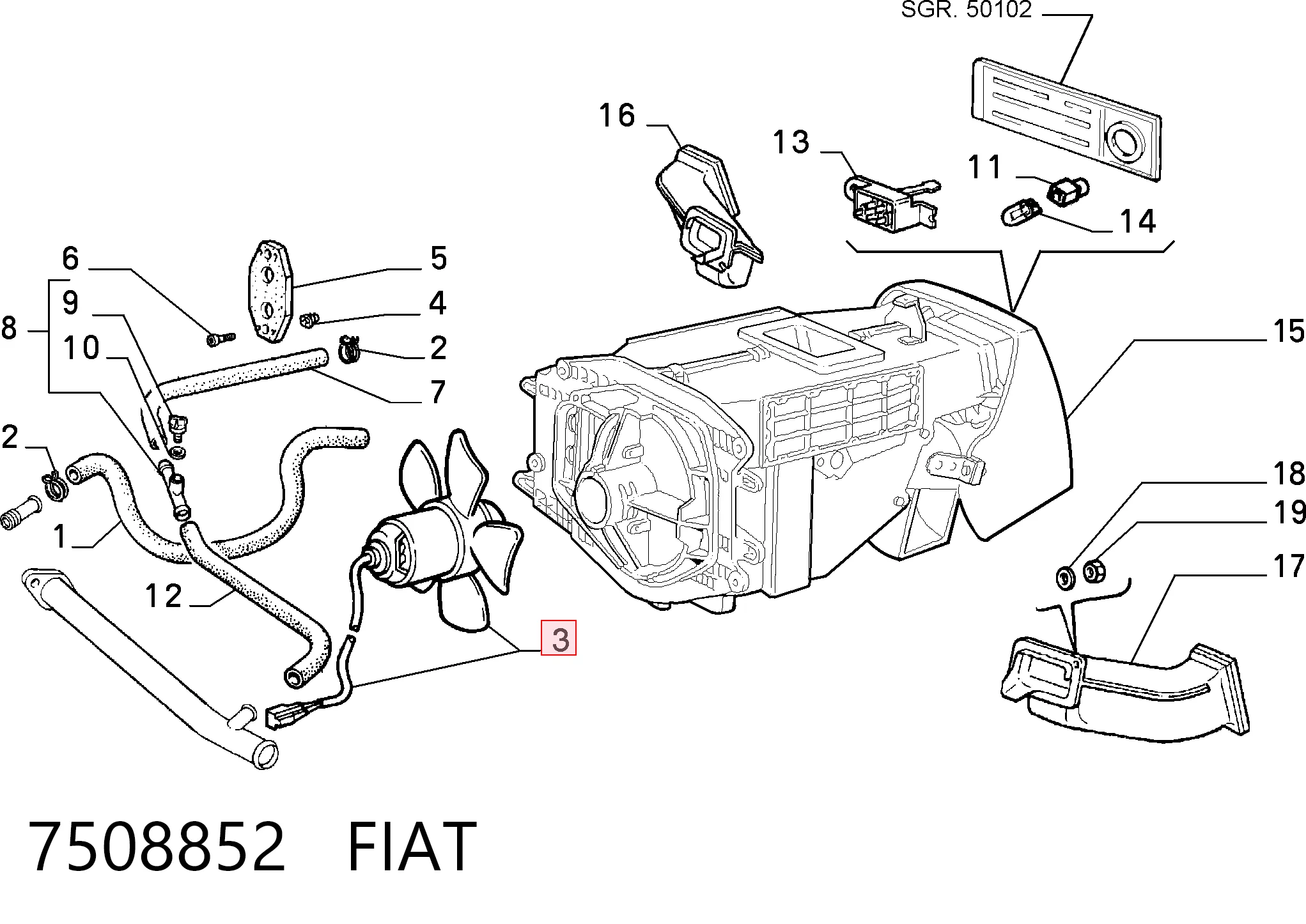 Motor de ventilador de forno (de aquecedor de salão) Fiat Fiorino  146 Uno ao melhor preço