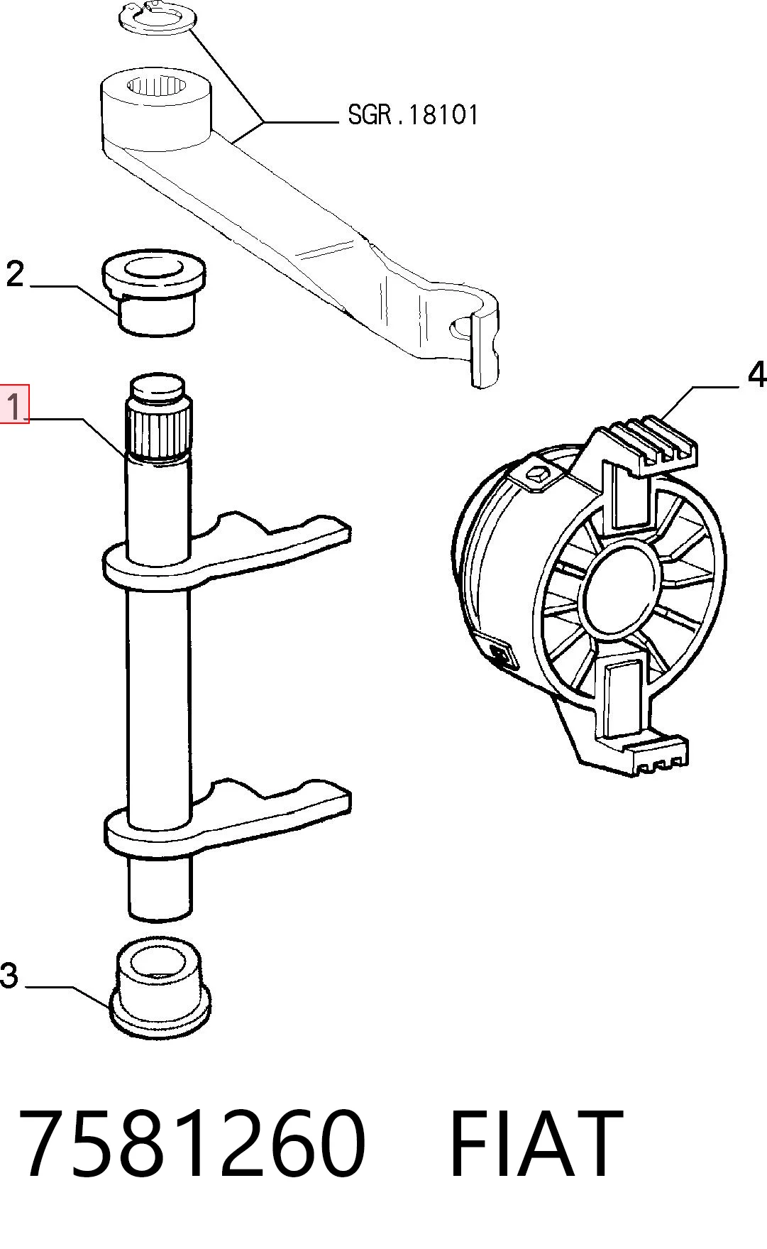  Forquilha de embraiagem Fiat Fiorino сaixa (146 Uno) (1988 - 2001) 
