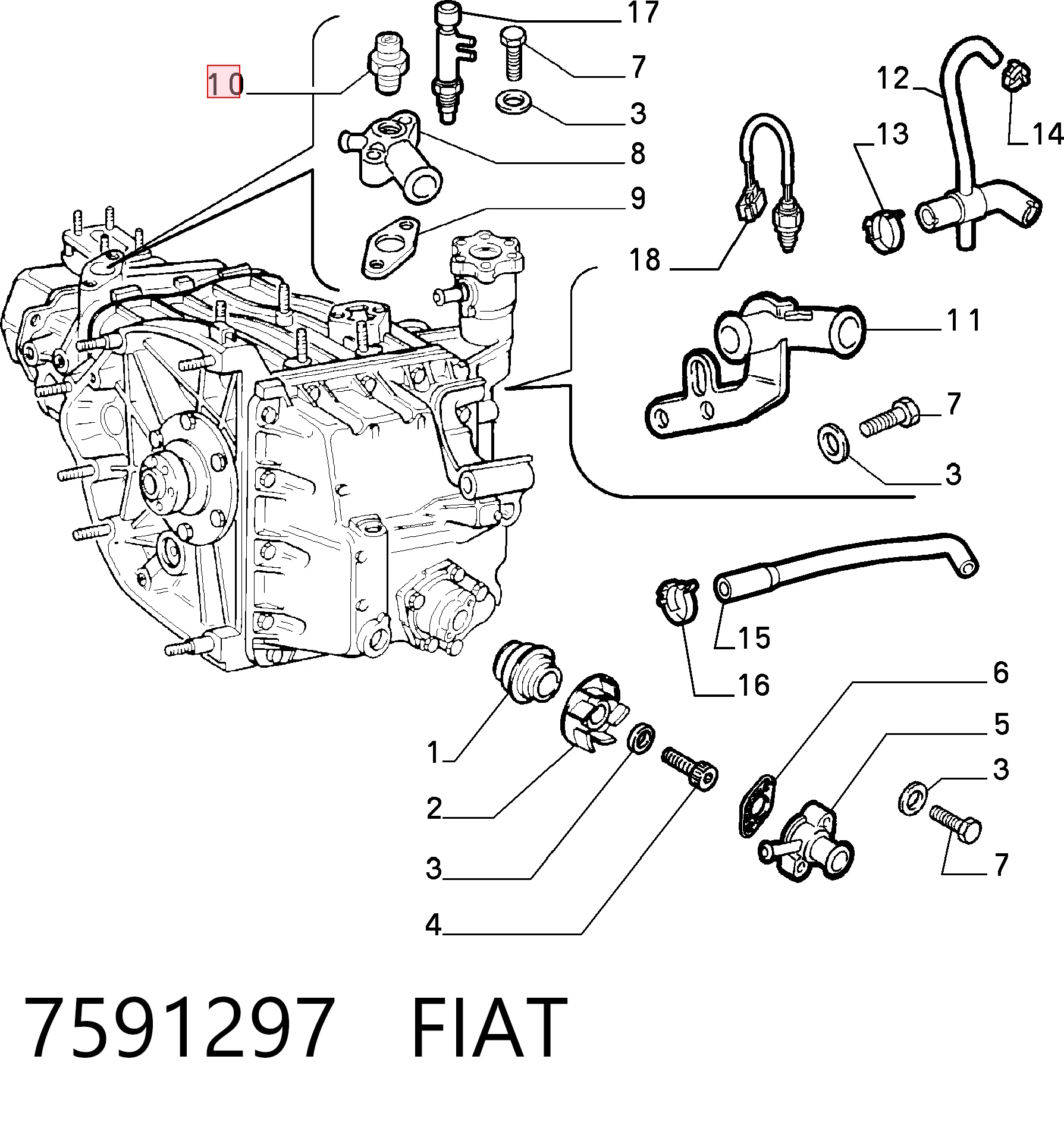 Sensor de temperatura do fluido de esfriamento Fiat Ducato I 290 ao melhor preço