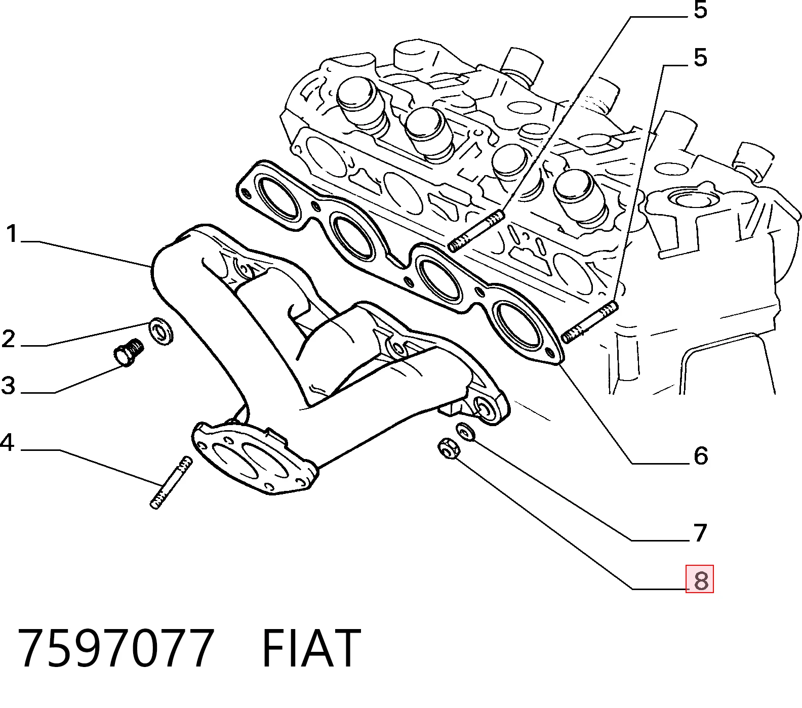 Vedante de tubo coletor de escape Fiat Tempra  159