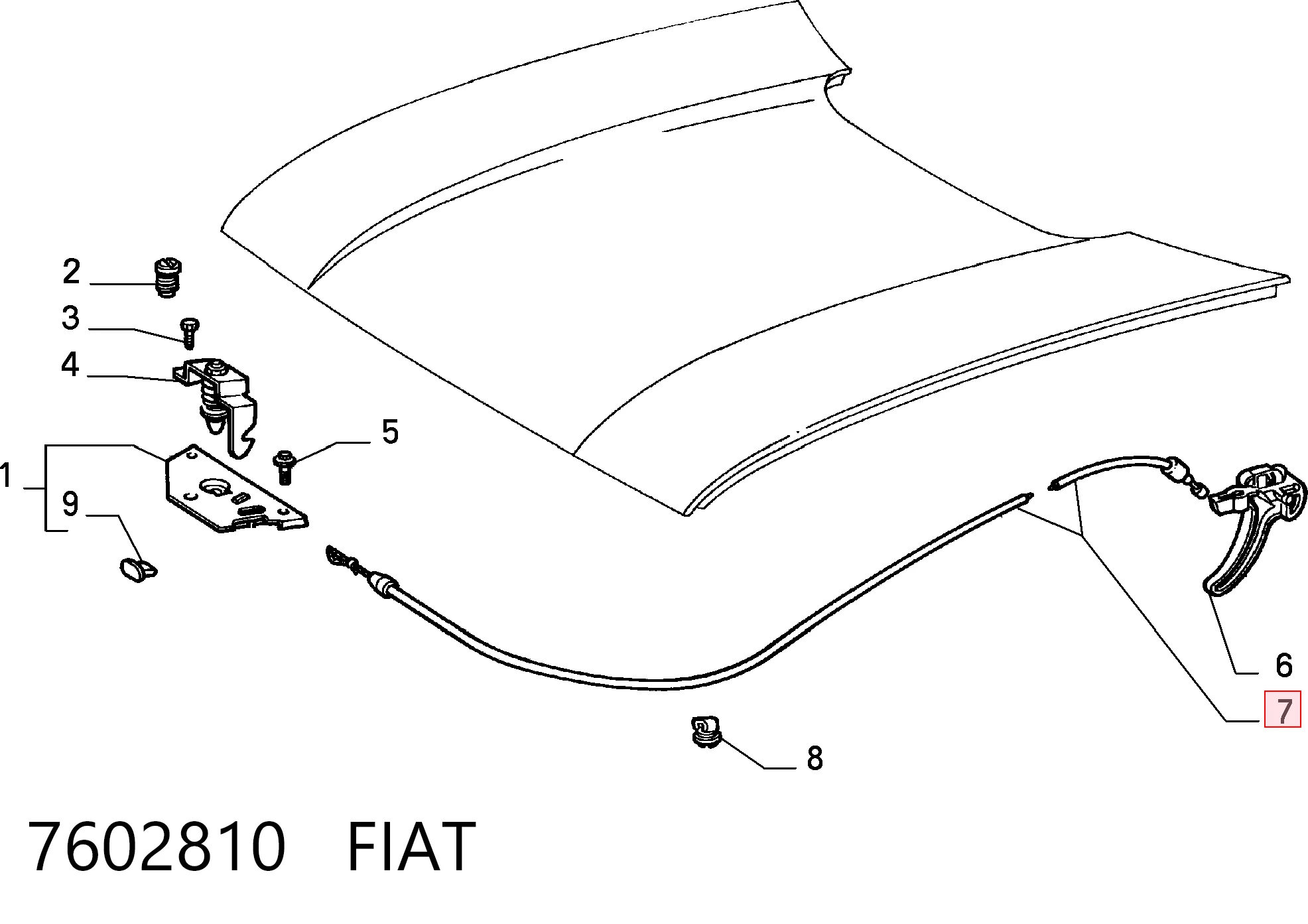 Cabo de abertura da capota Fiat Uno  146A ao melhor preço