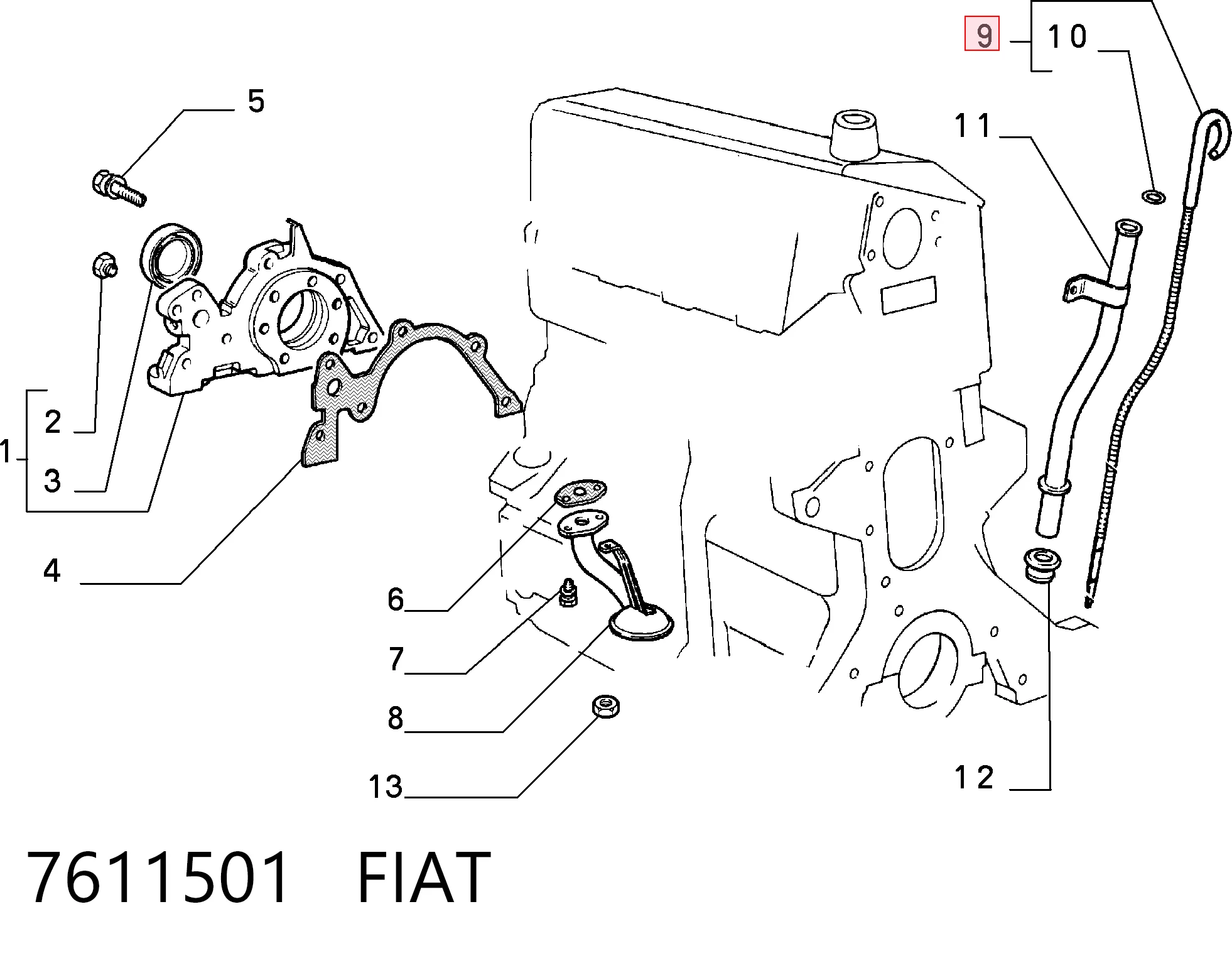 Sonda (indicador) do nível de óleo no motor Fiat Fiorino  146 Uno ao melhor preço