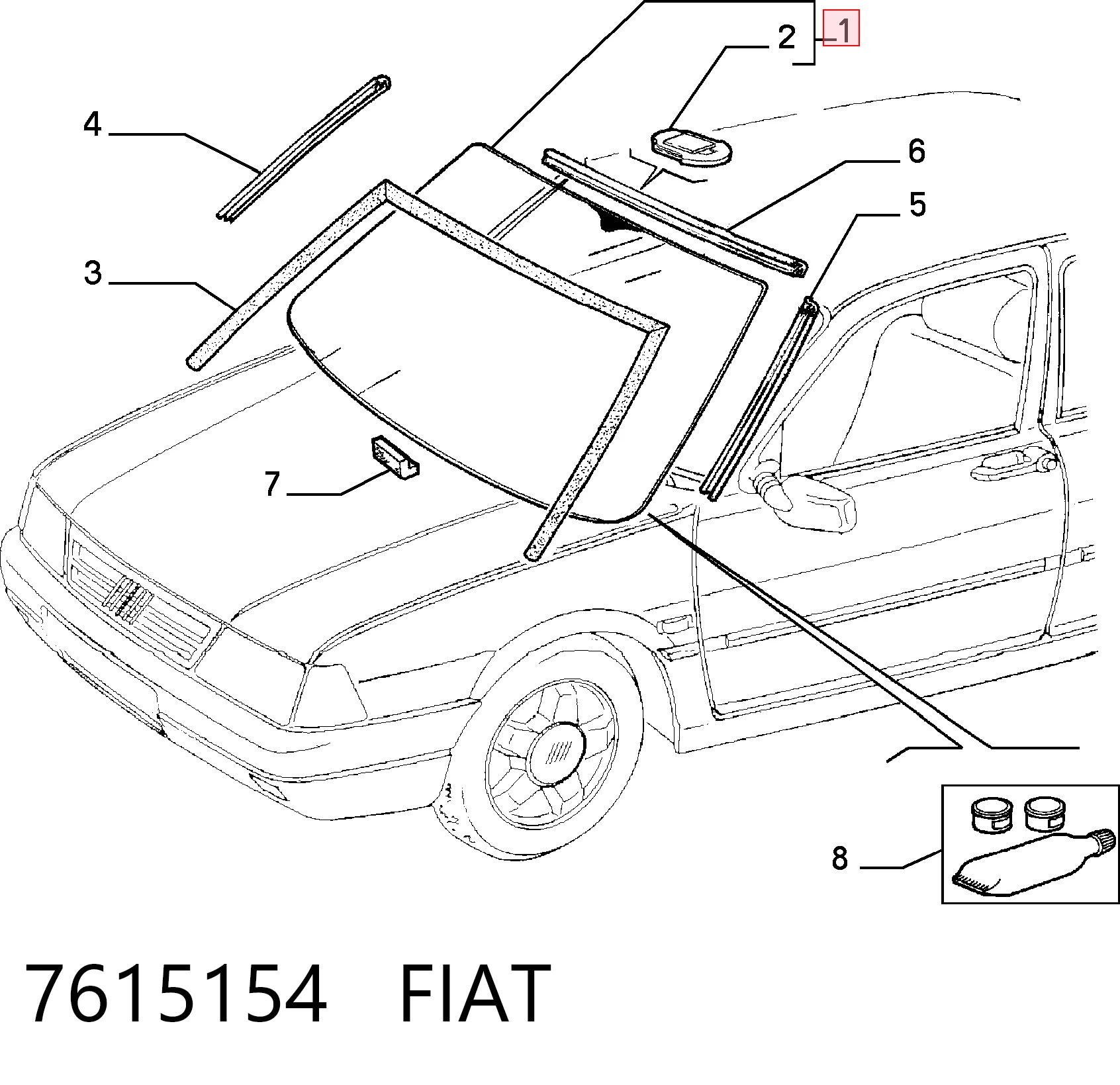  Pára-brisas Fiat Tipo hatchback (160) (1987 - 1996) 