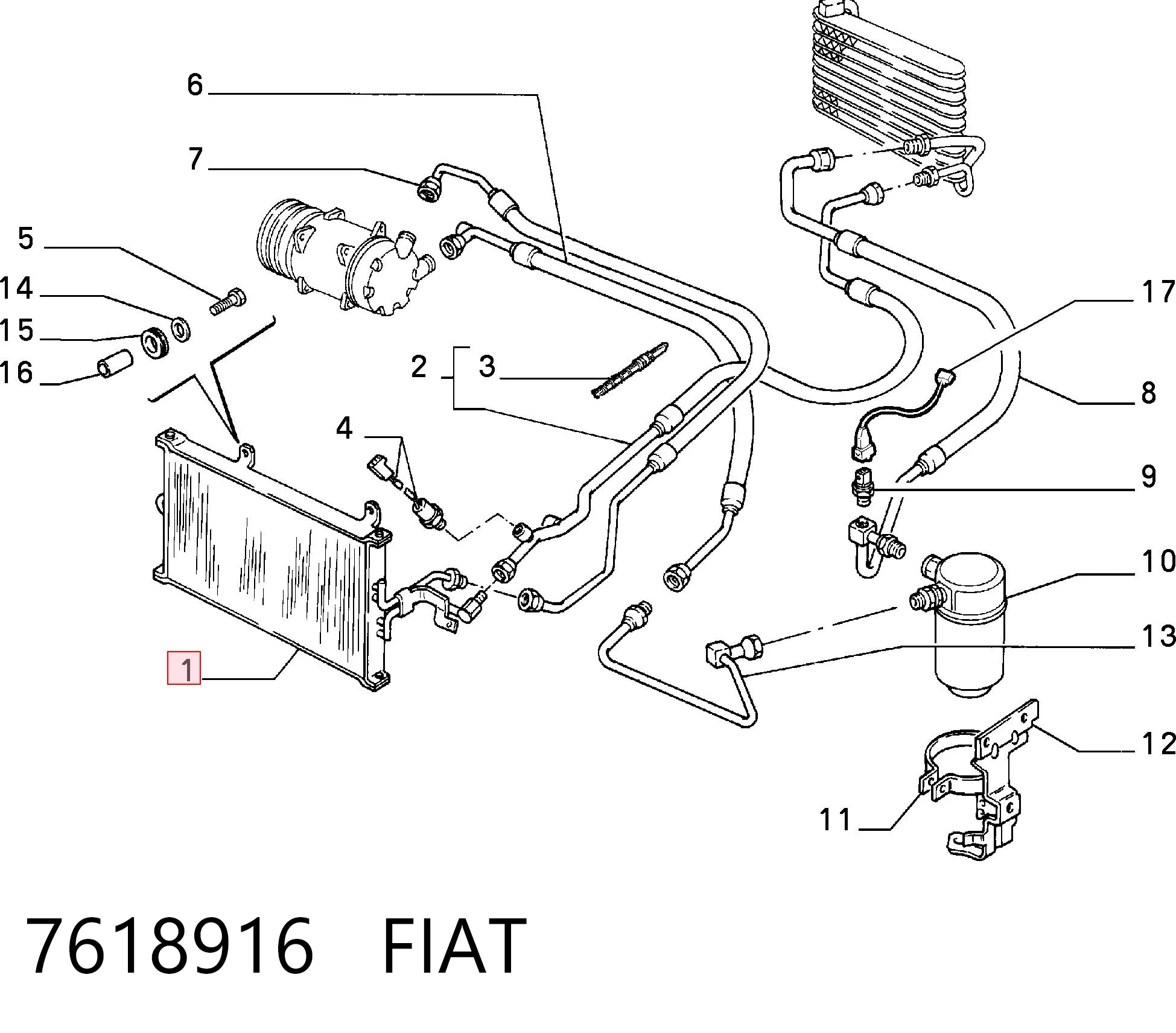 Compre Radiador de aparelho de ar condicionado Fiat Tipo 