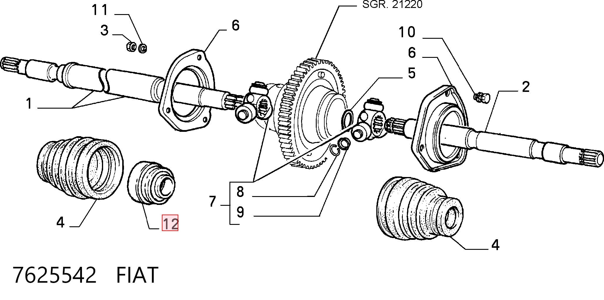 7625542 Fiat/Alfa/Lancia