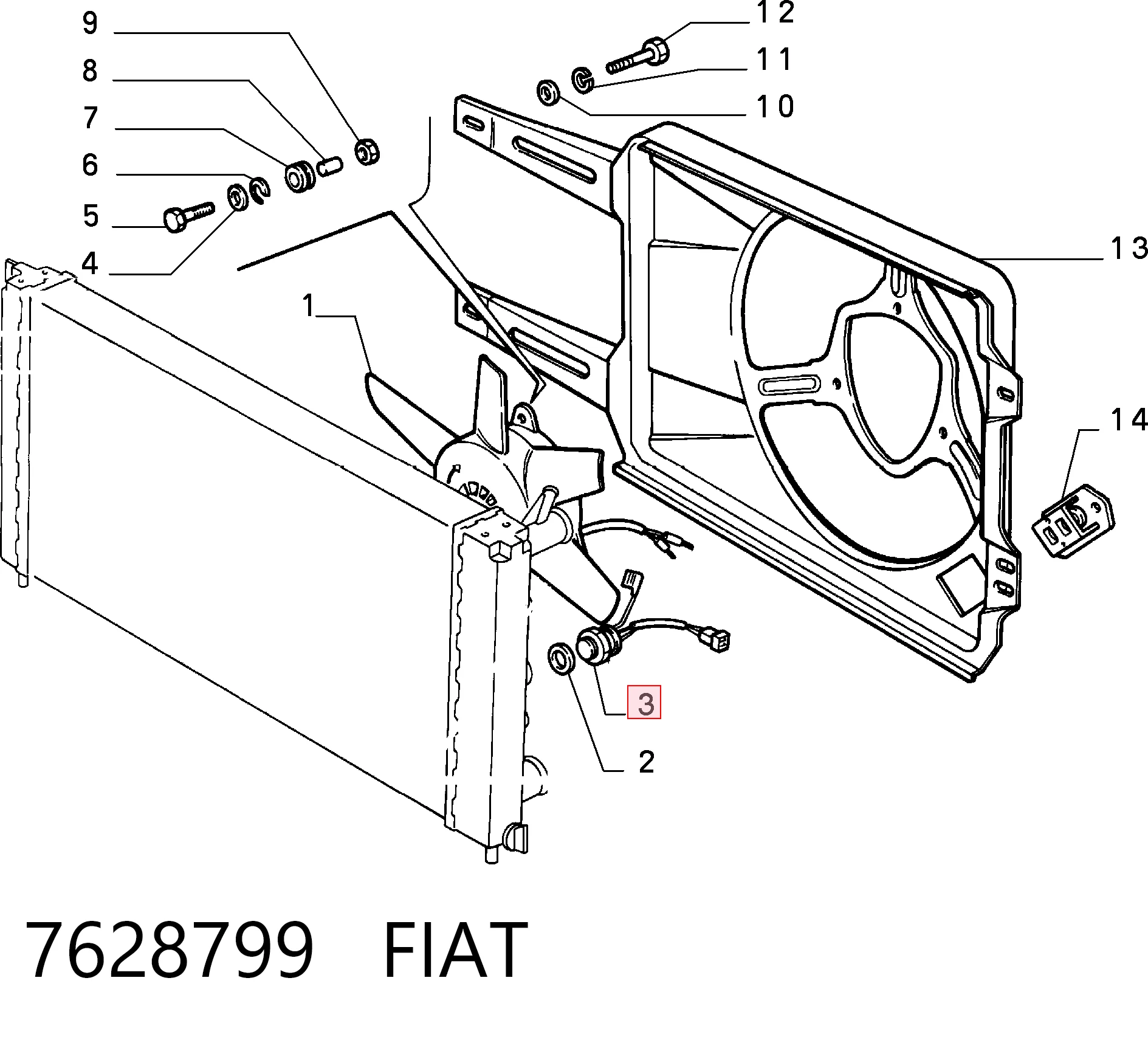 Sensor de temperatura do fluido de esfriamento (de ativação de ventilador do radiador) para Alfa Romeo 156 932