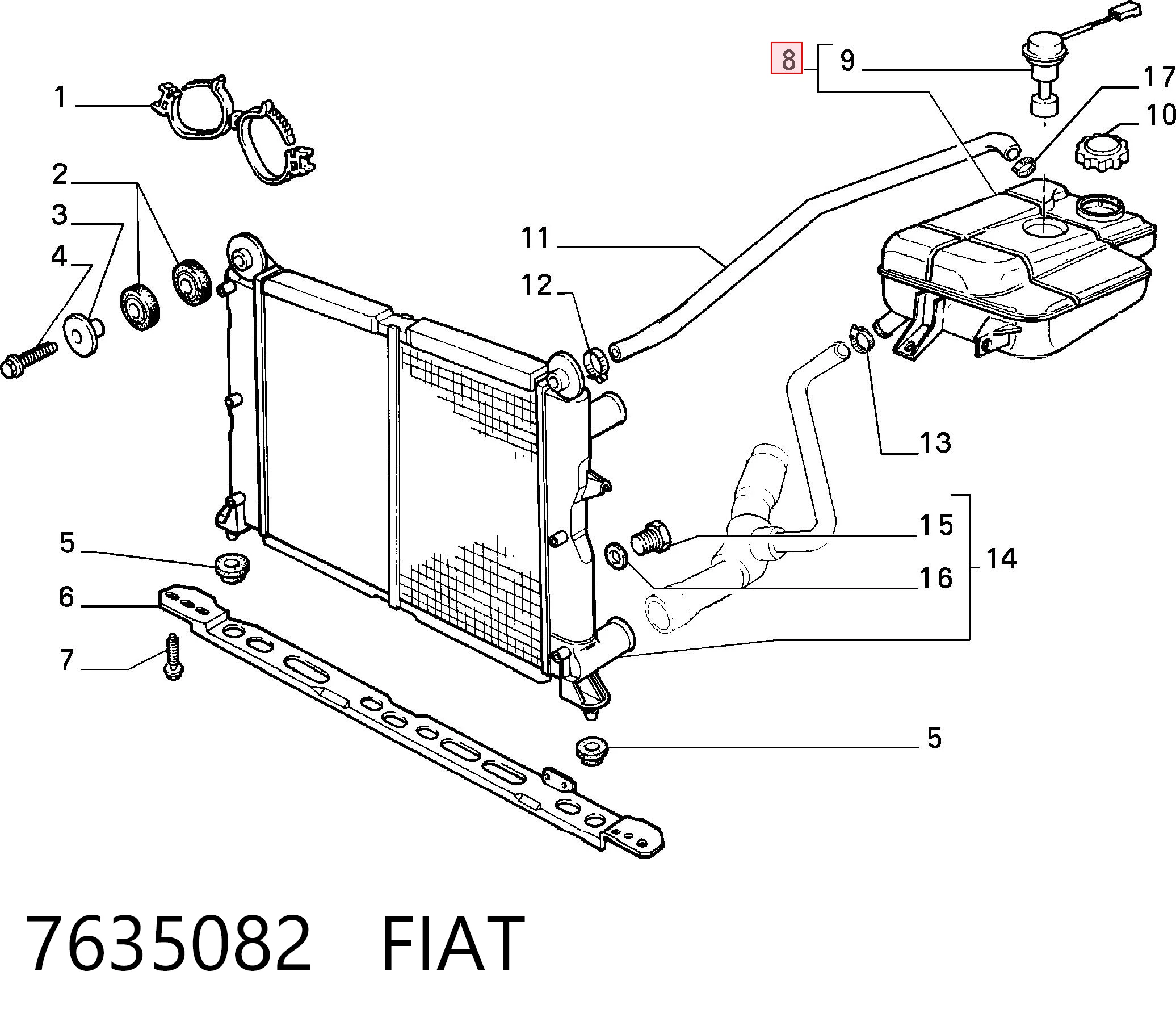 Tanque de expansão do sistema de esfriamento Fiat Tempra  159