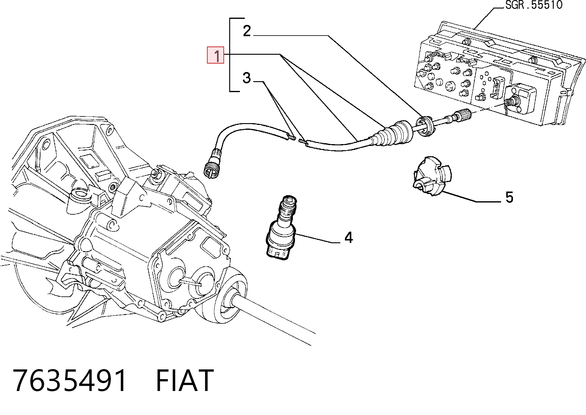 Cabo de acionamento de velocímetro Fiat Panda I 141A ao melhor preço