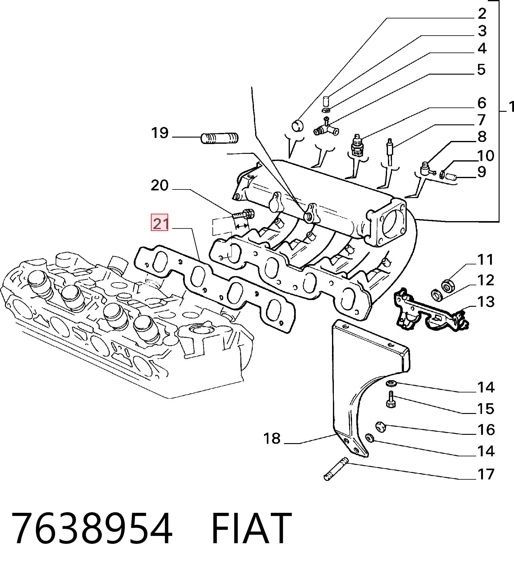 Vedante de tubo coletor de admissão Fiat Tempra  159
