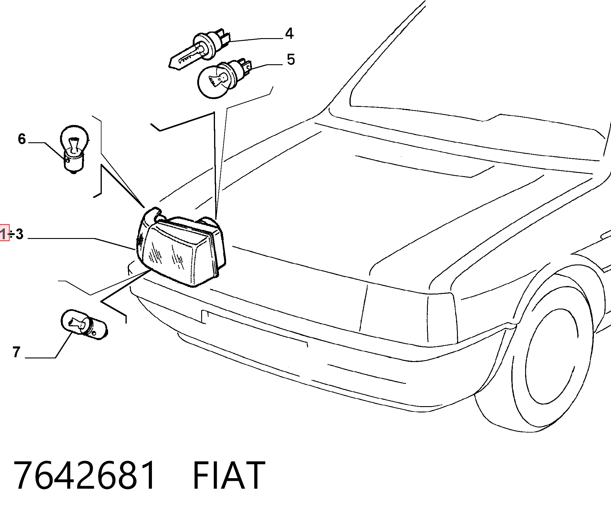  Luz direita Fiat Uno hatchback (146A) (1983 - 1996) 