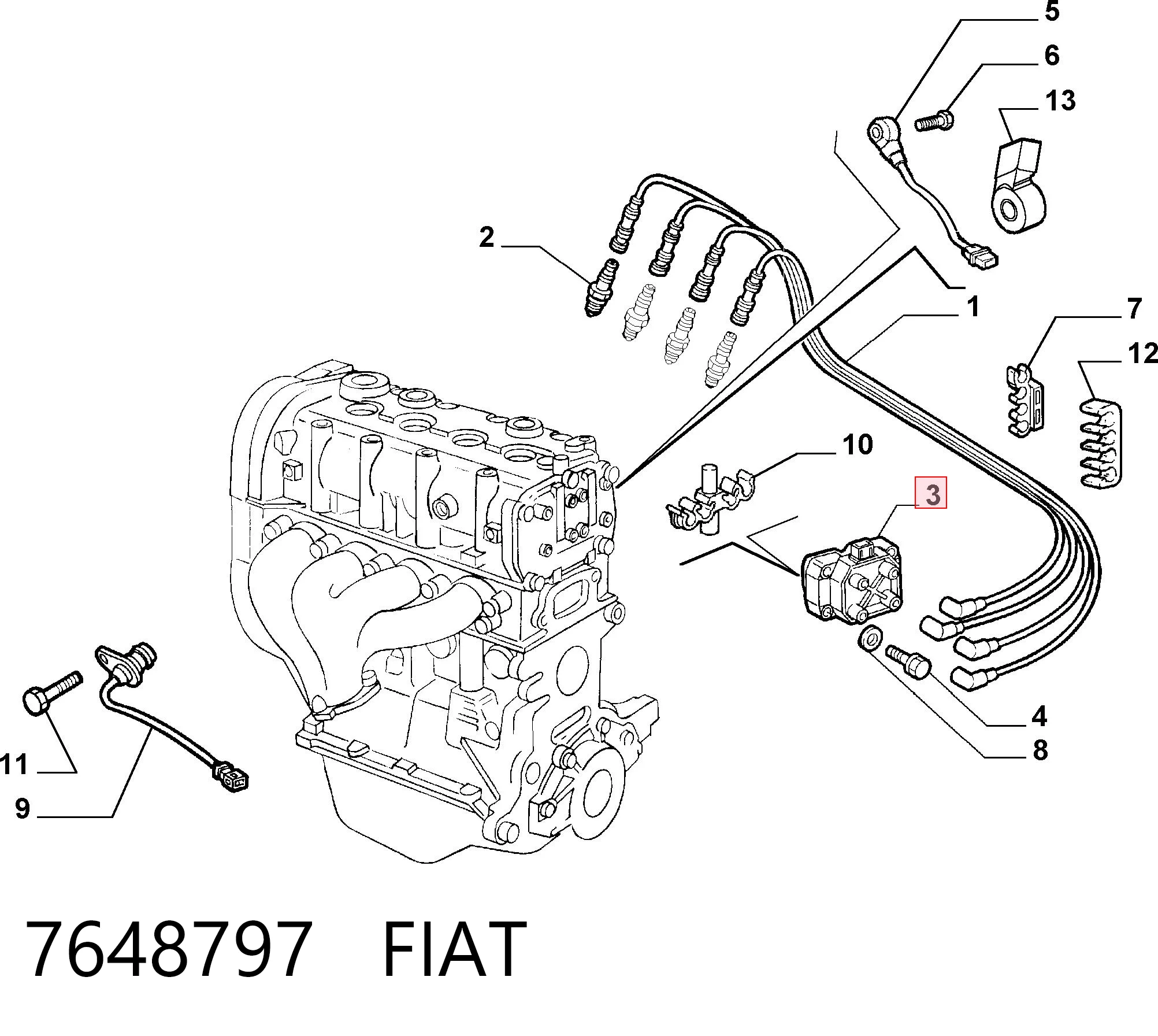 7648797 Fiat/Alfa/Lancia Bobina de ignição