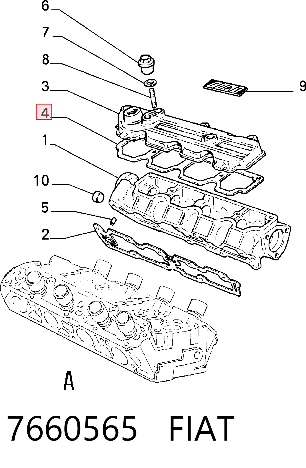 Vedante de tampa de válvulas de motor para Lancia Delta I 831AB0