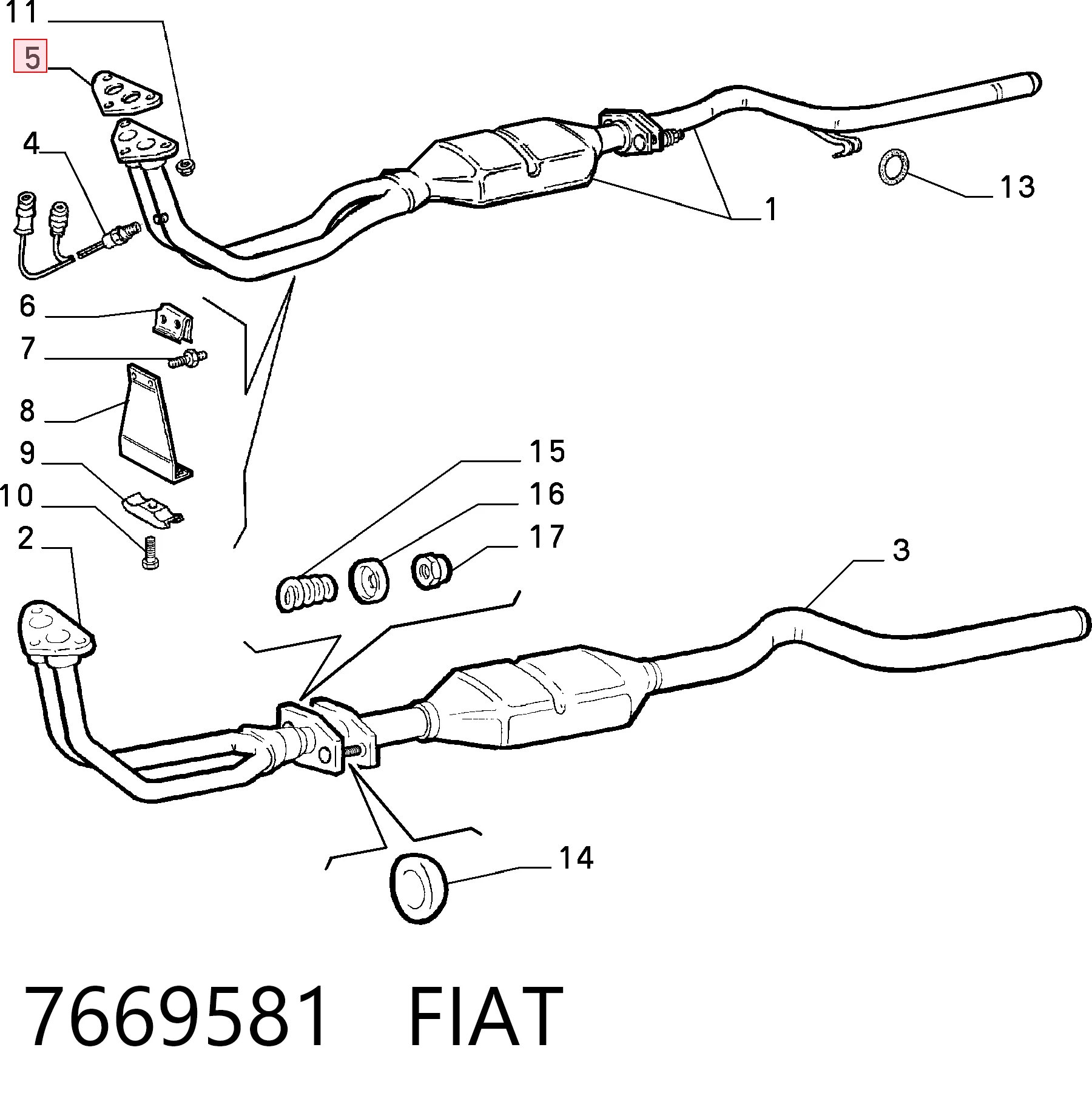 Vedante de tubo de admissão do silenciador para Fiat Panda 169A