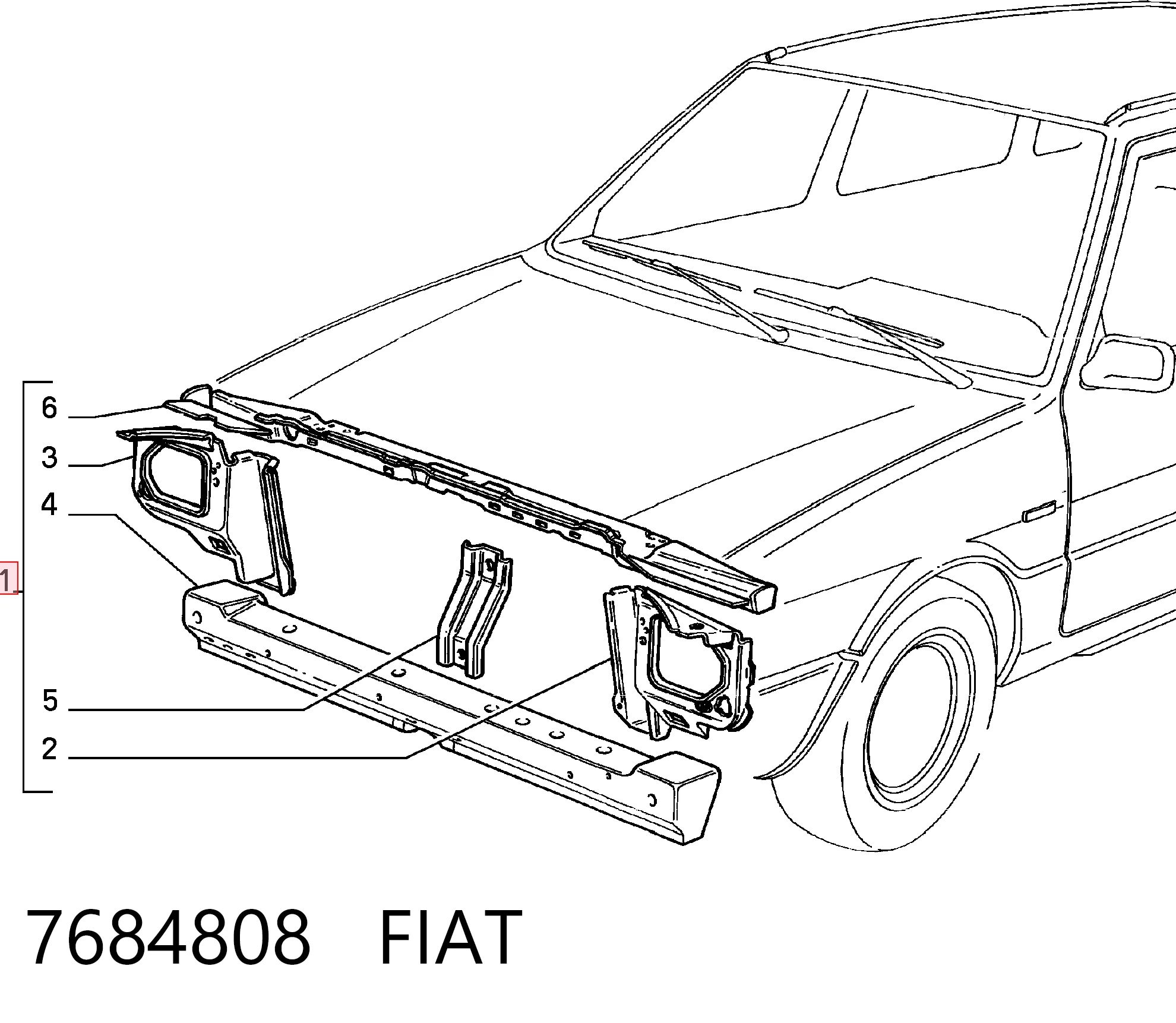 Suporte do radiador montado (painel de montagem de fixação das luzes) Fiat Uno  146A ao melhor preço