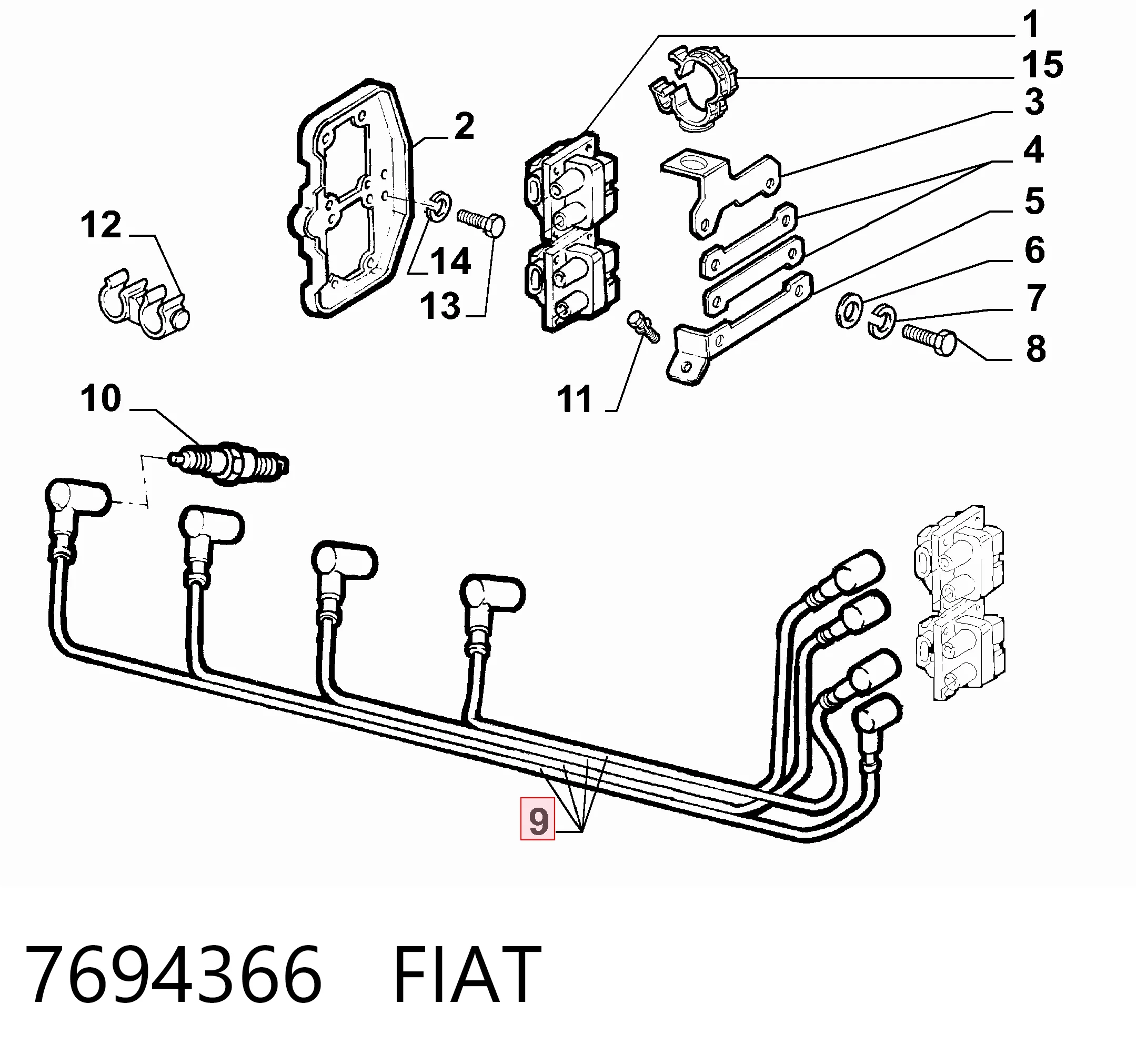 RCFT604 NGK Fios de alta voltagem, kit
