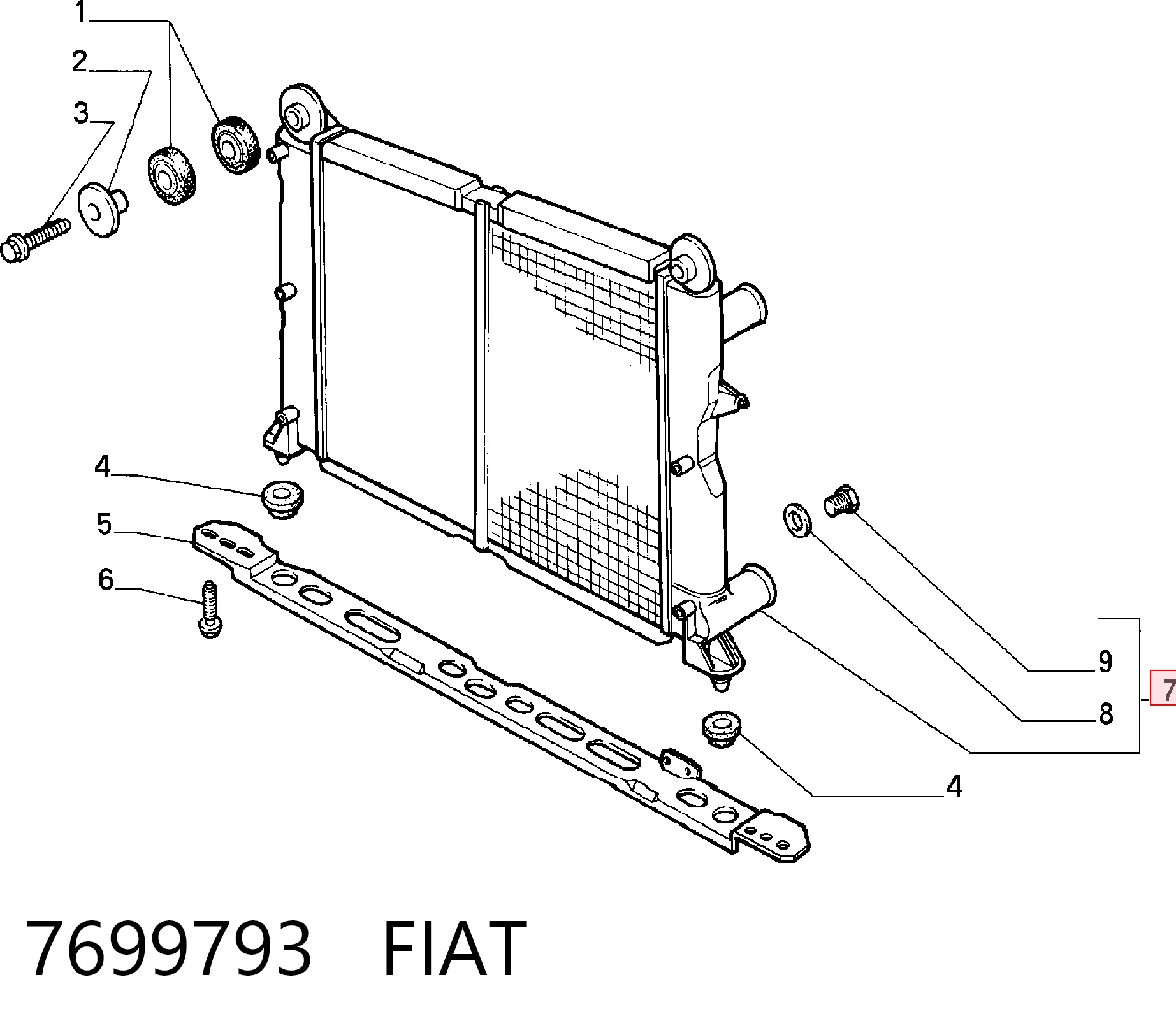 Radiador de esfriamento de motor Alfa Romeo 146  930
