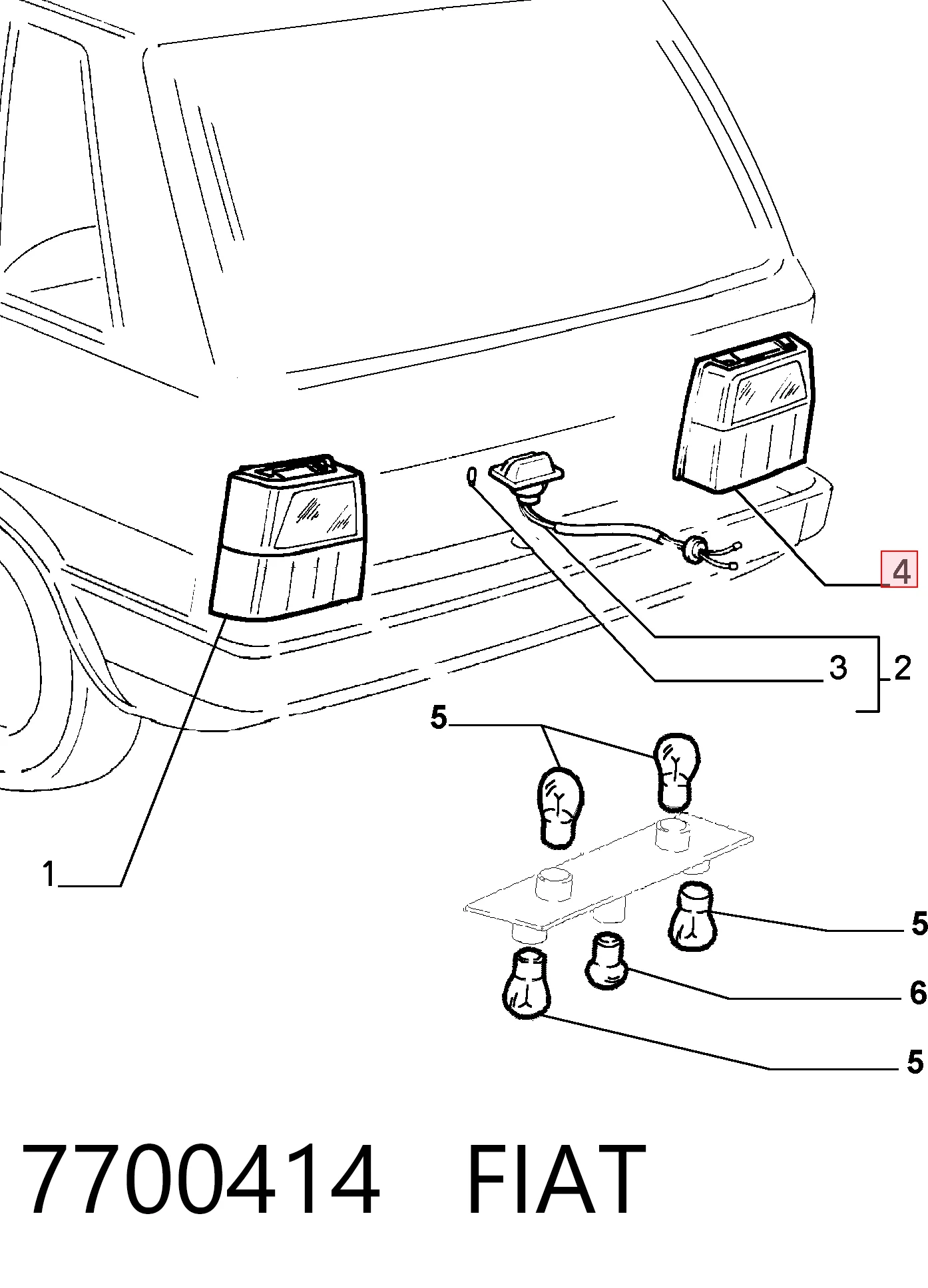  Lanterna traseira direita Fiat Uno hatchback (146A) (1983 - 1996) 