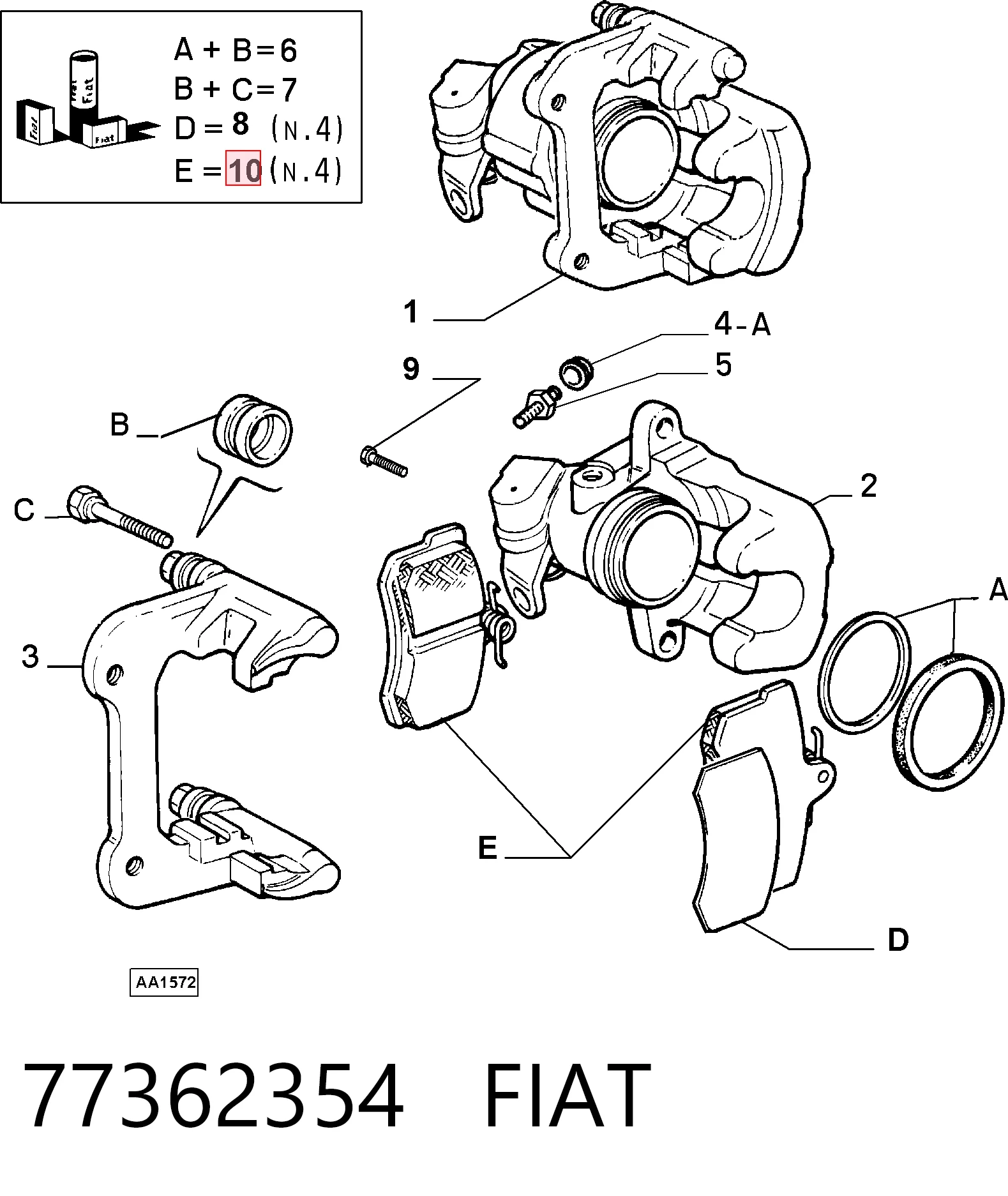 Sapatas do freio traseiras de disco para Fiat Punto 176