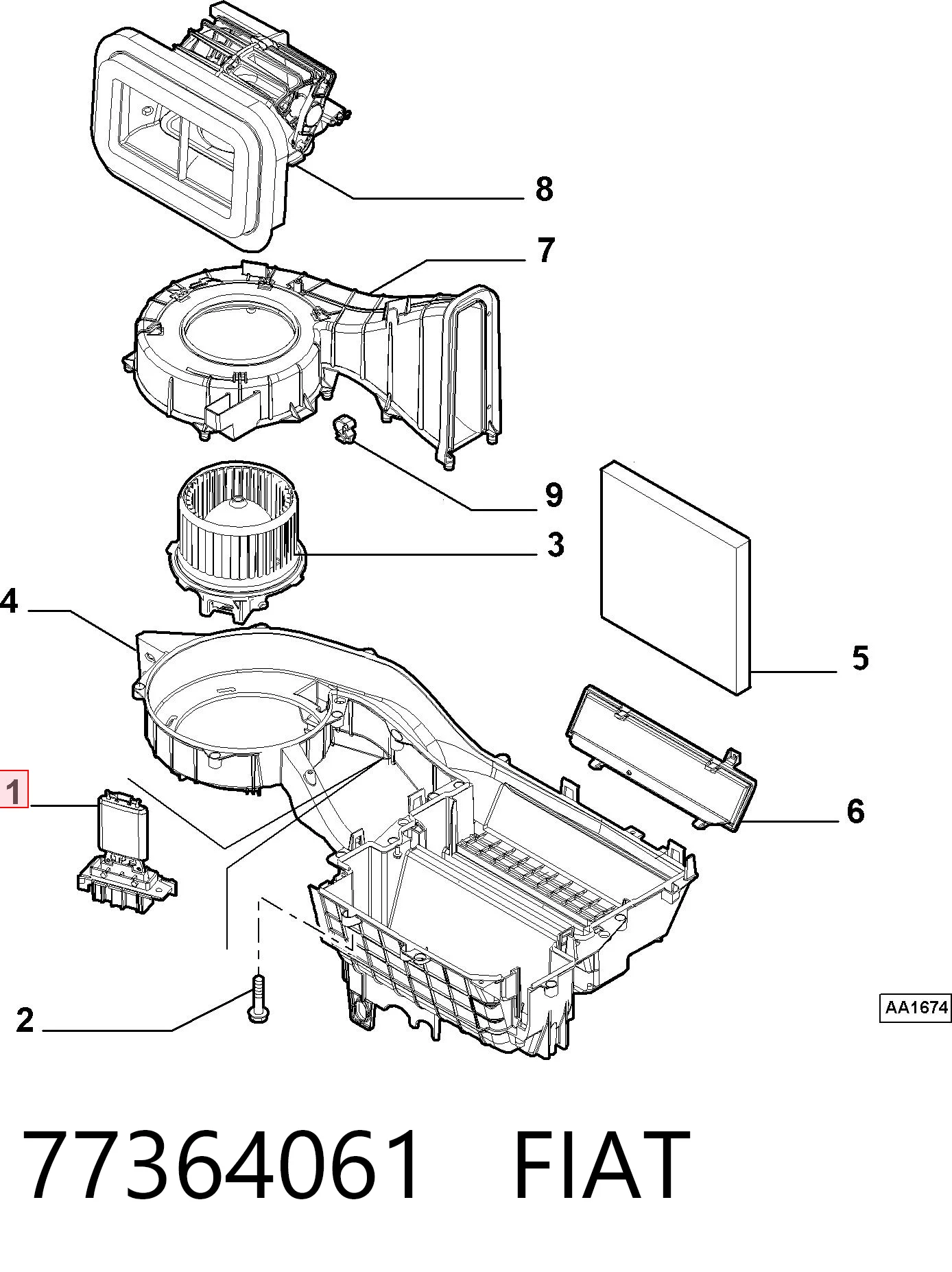 77364061 Fiat/Alfa/Lancia Resistor (resistência) de ventilador de forno (de aquecedor de salão)