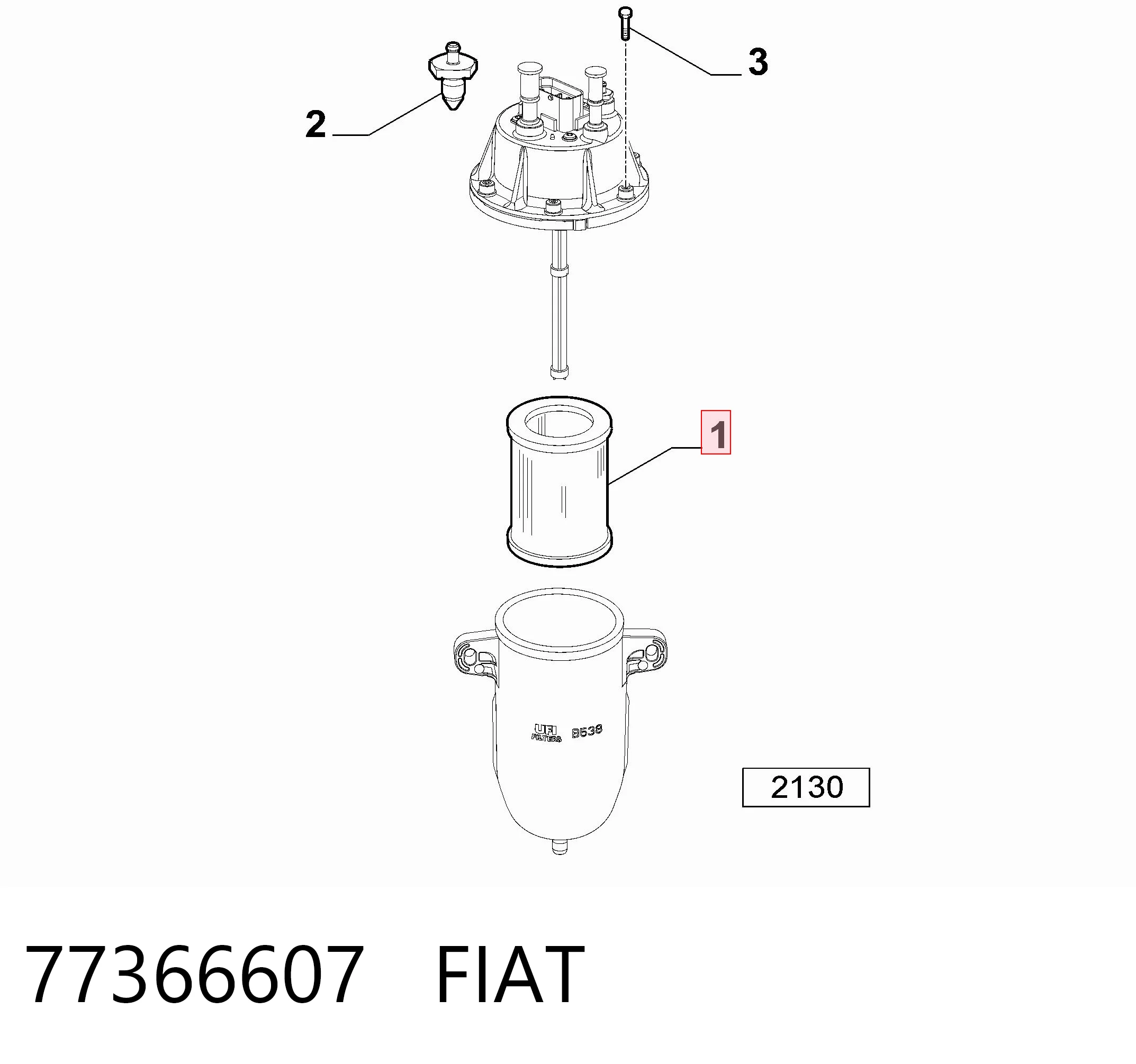 77366607 Fiat/Alfa/Lancia Filtro de combustível