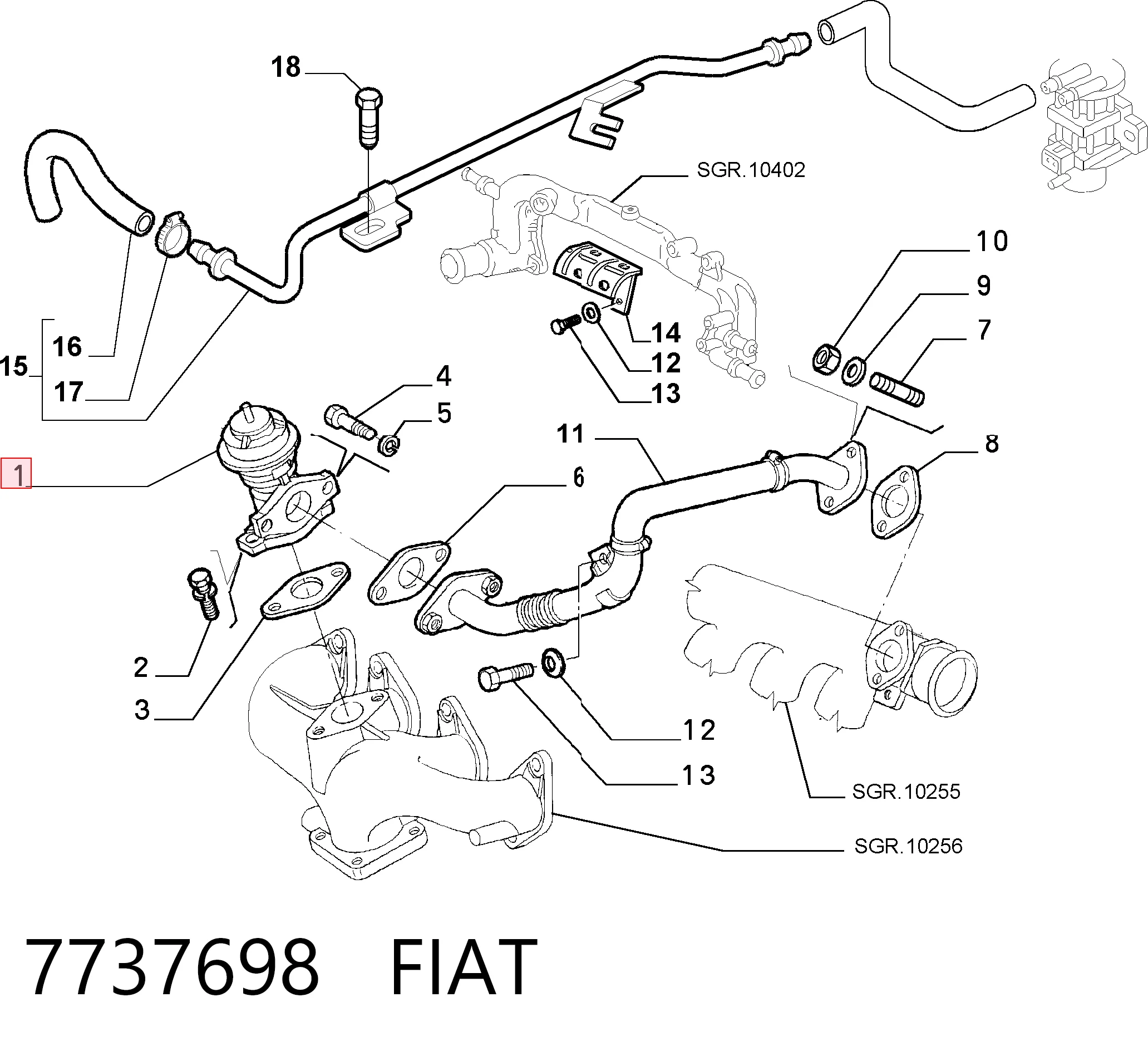 Válvula EGR de recirculação dos gases Alfa Romeo 146 preço, a partir de 46,19 USD