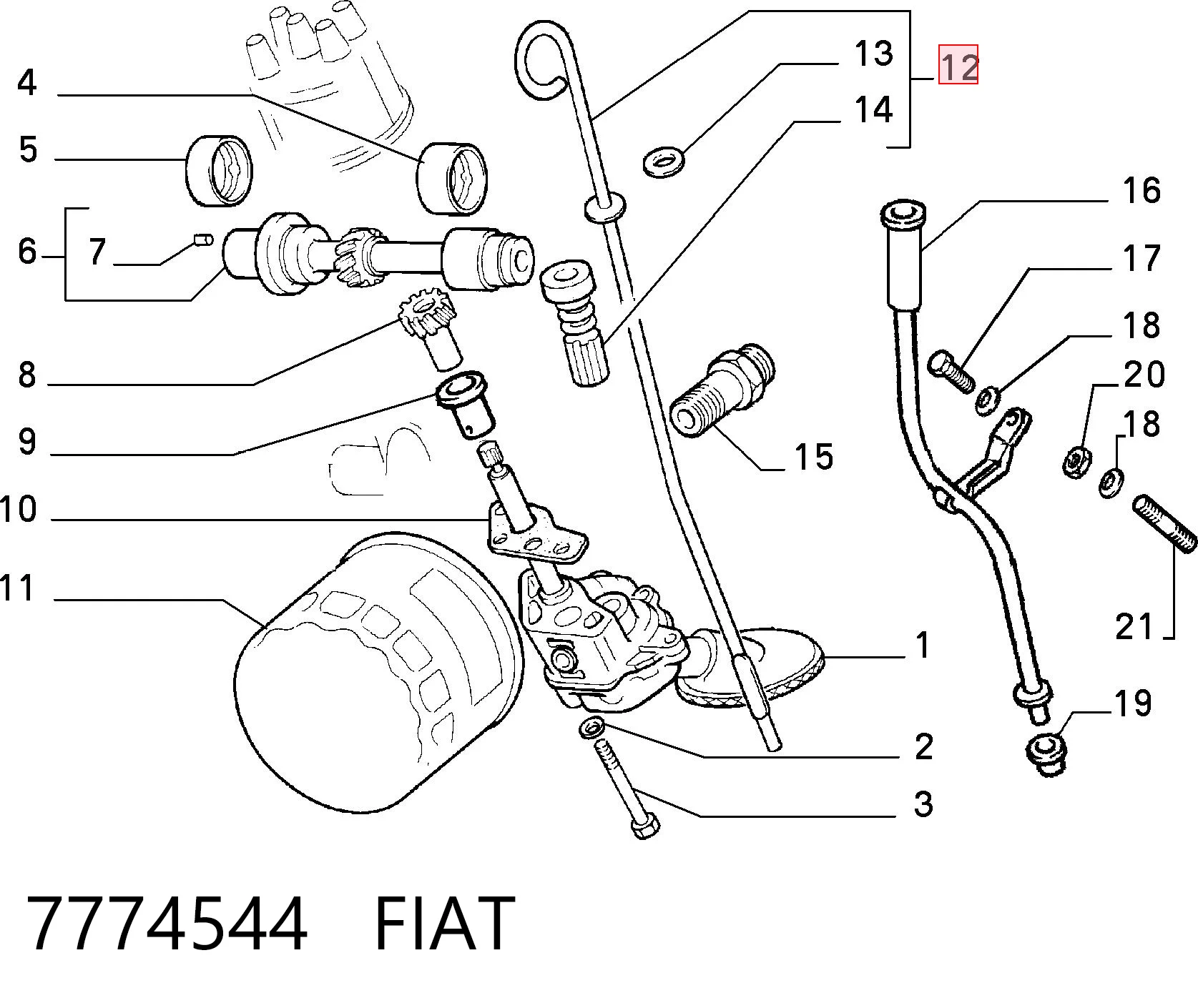 Sonda (indicador) do nível de óleo no motor Fiat Tipo  160 ao melhor preço