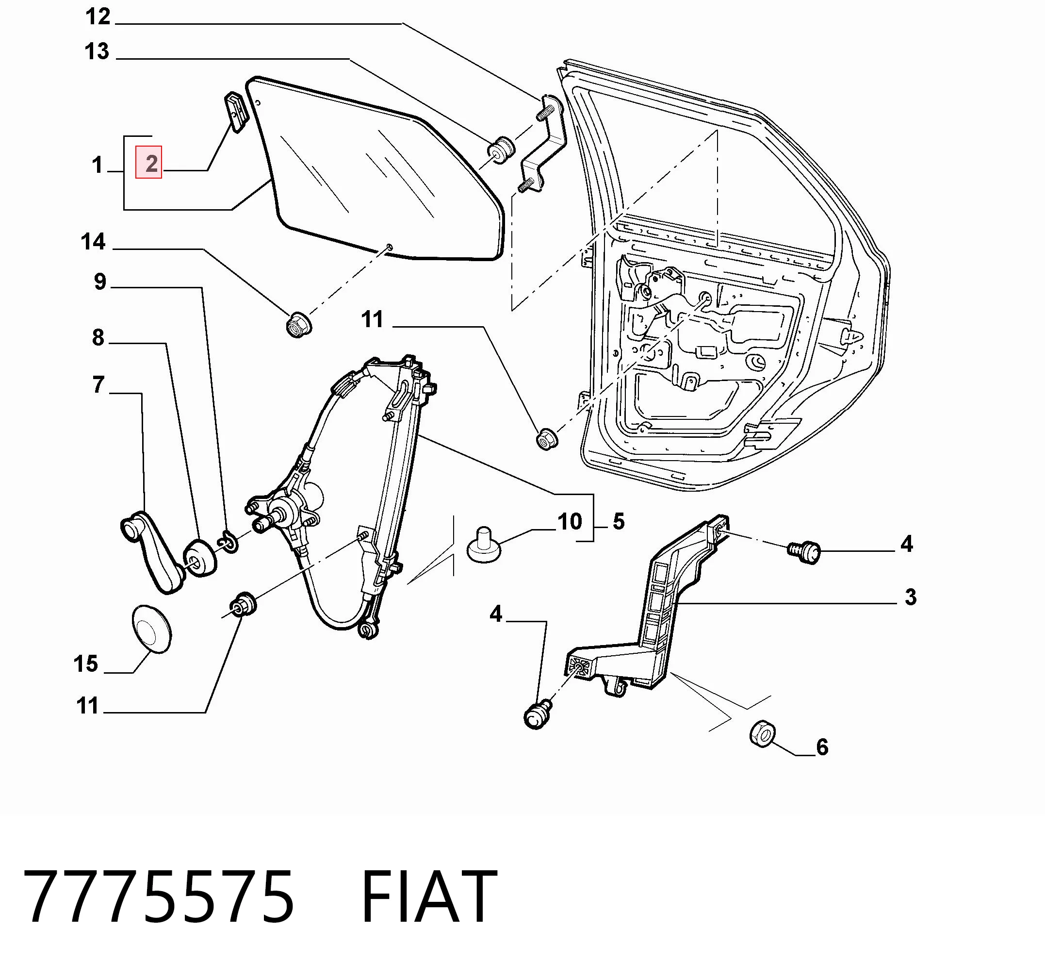 Guia de vidro de quadro da porta dianteira direita 95509374 General Motors