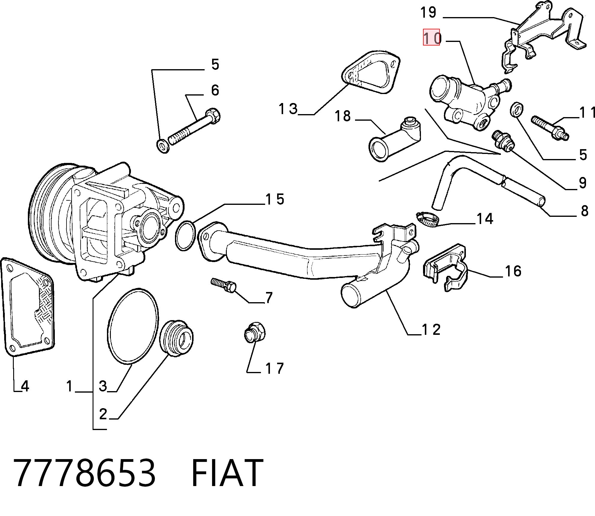 Caixa do termostato Fiat Punto I 176 ao melhor preço