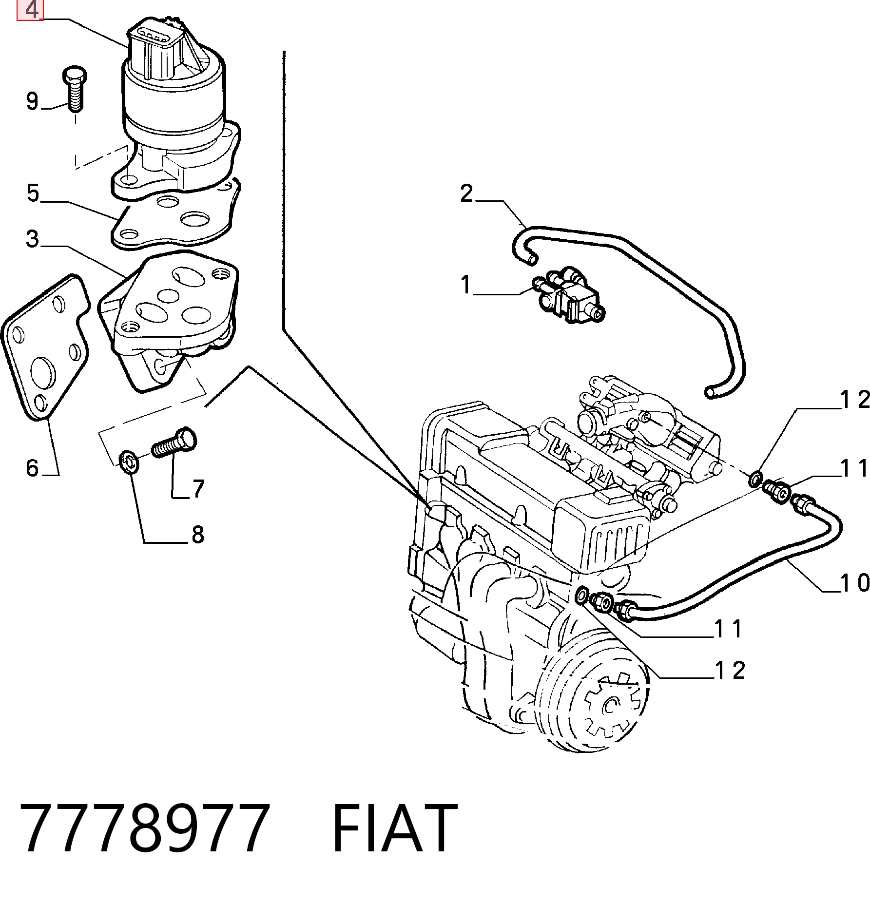  Válvula EGR de recirculação dos gases Fiat Tempra sedan (159) (1990 - 1996) 
