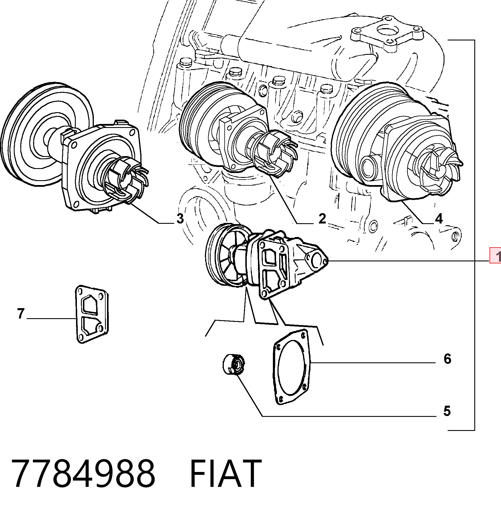 Bomba de água (bomba) de esfriamento Fiat Tempra  159 ao melhor preço