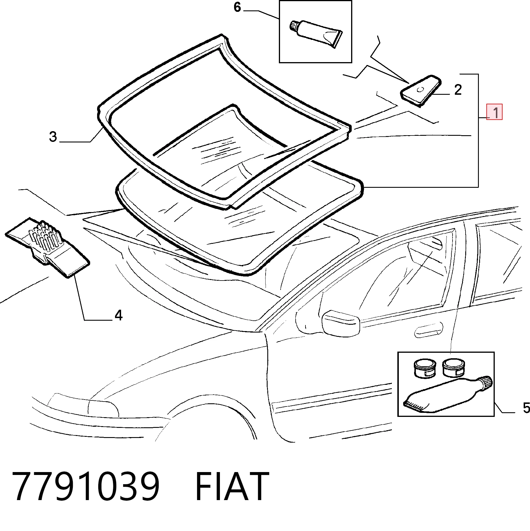  Pára-brisas Fiat Punto I hatchback (176) (1993 - 1999) I